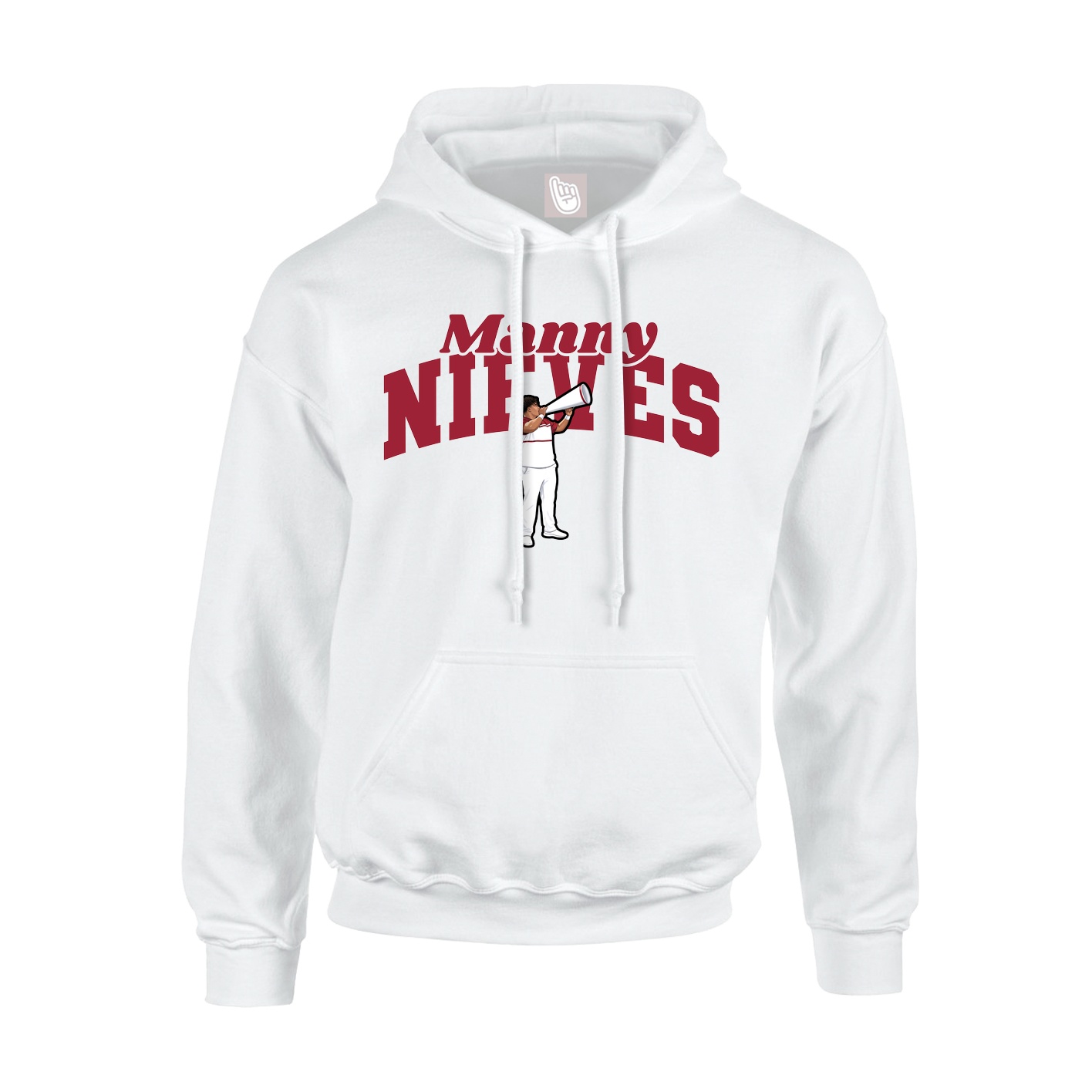 Youth Hoodie — Signature Arch in White
