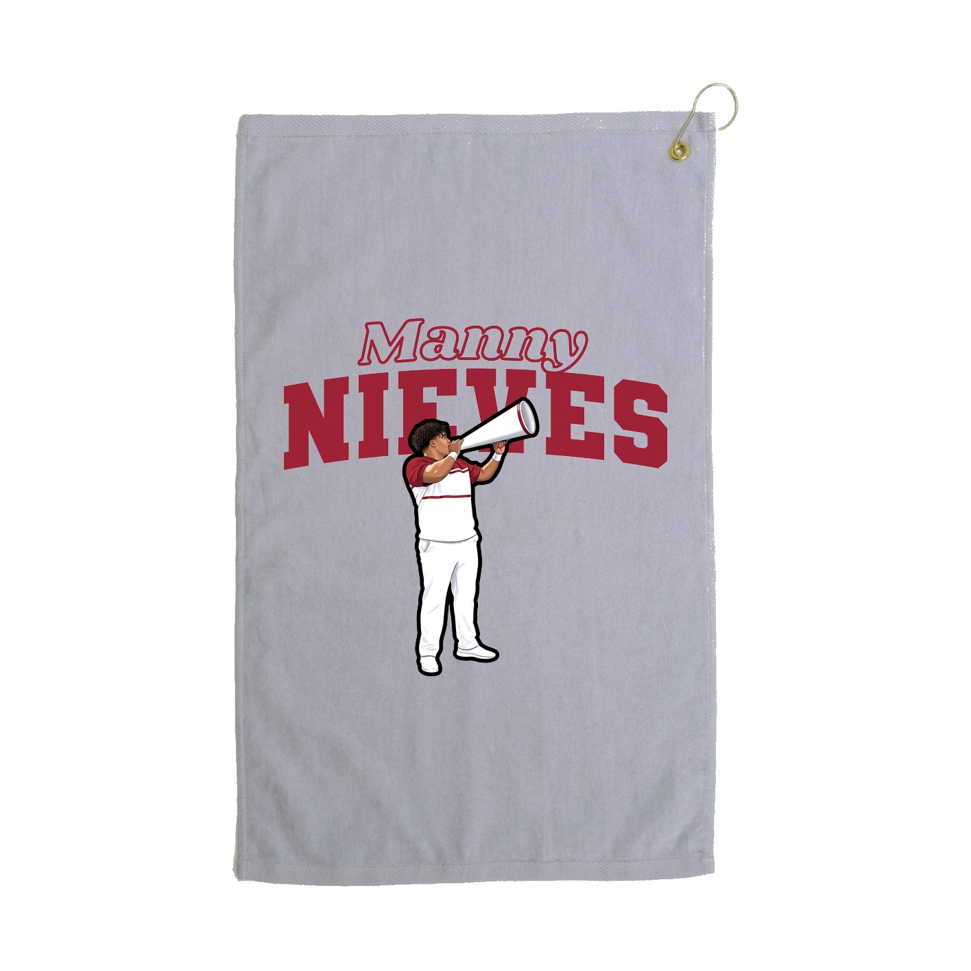 Golf Towel — Name Arch in Grey