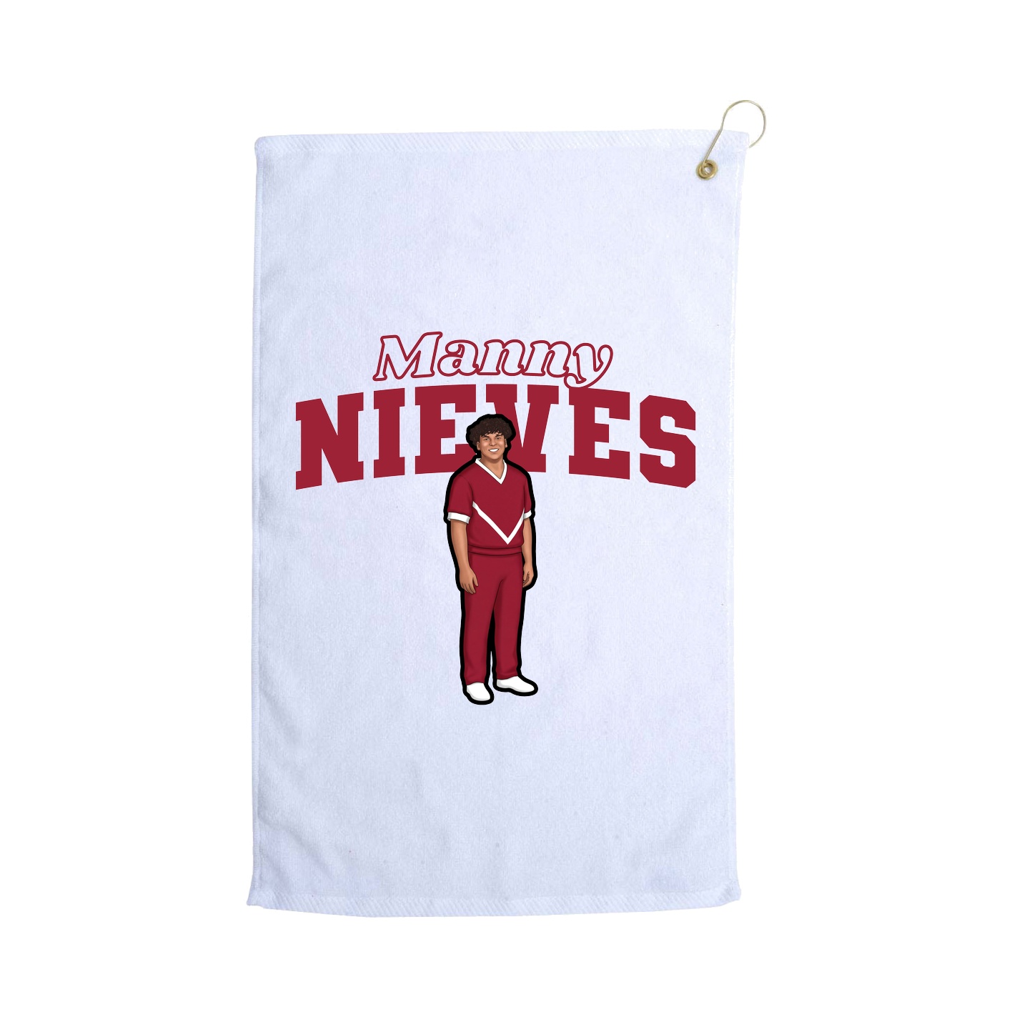 Golf Towel — Name Arch in White