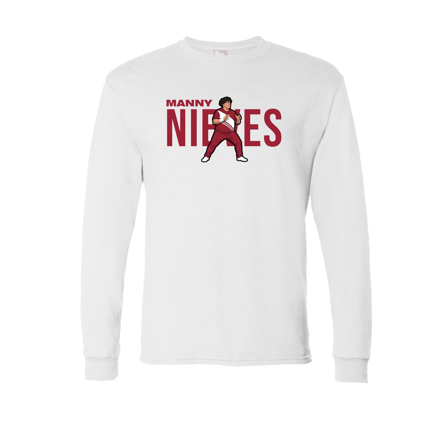 Long Sleeve Tee — Player Name in White
