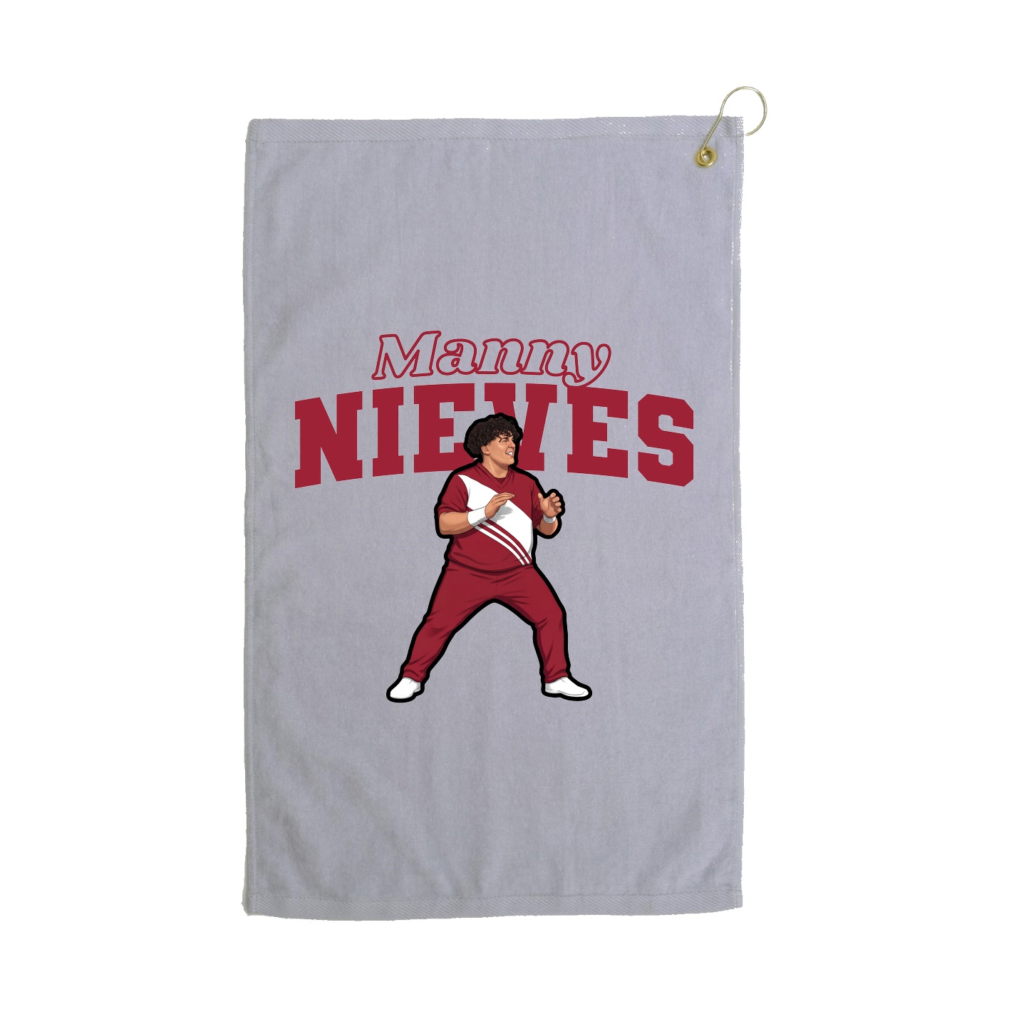 Golf Towel — Name Arch in Grey