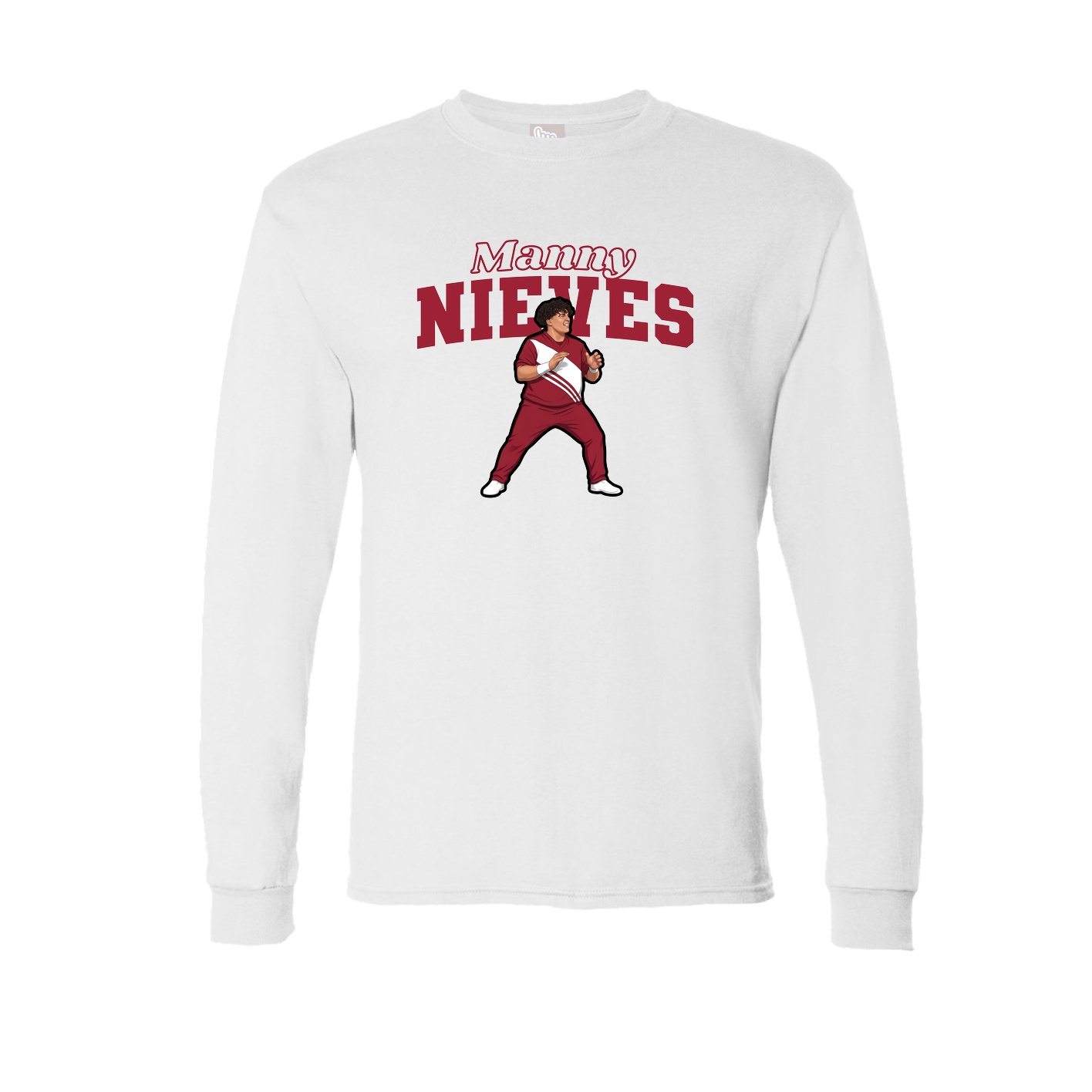 Long Sleeve Tee — Name Arch in White