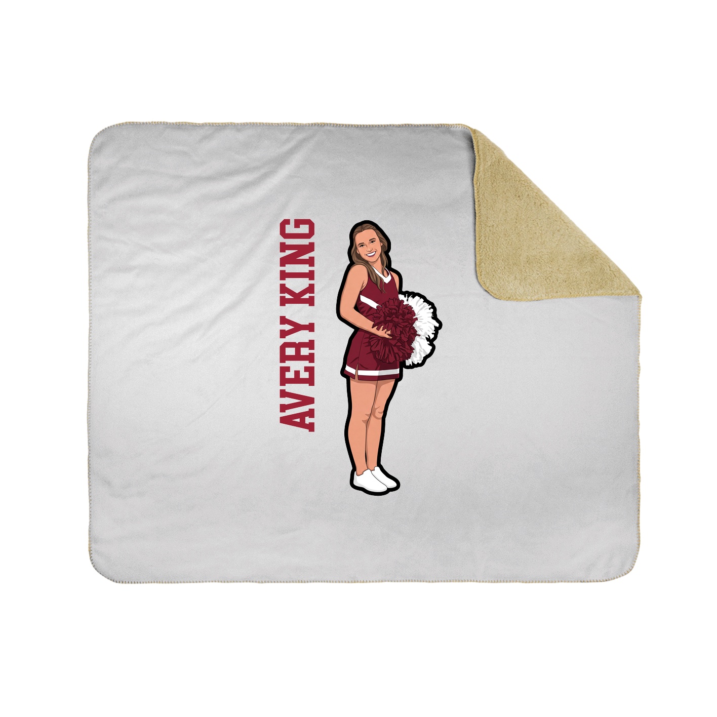 Throw Blanket — Name Vertical in White