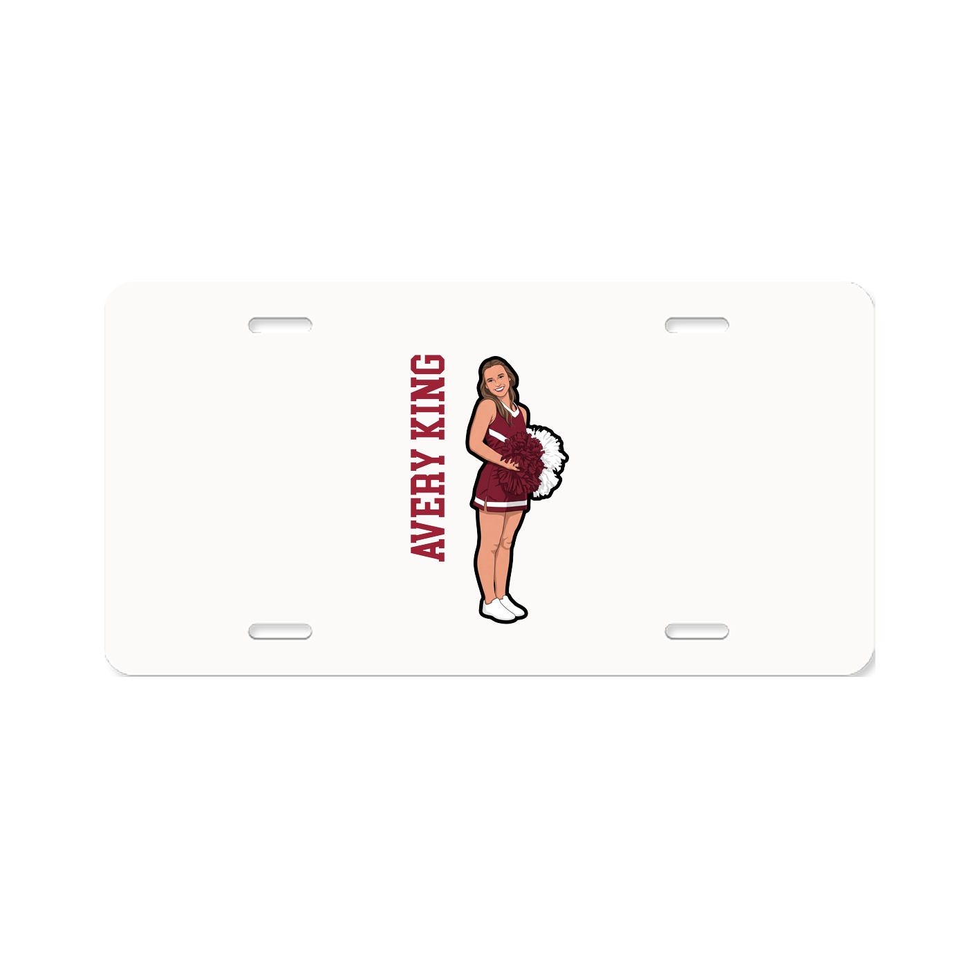 License Plate — Name Vertical in Classic