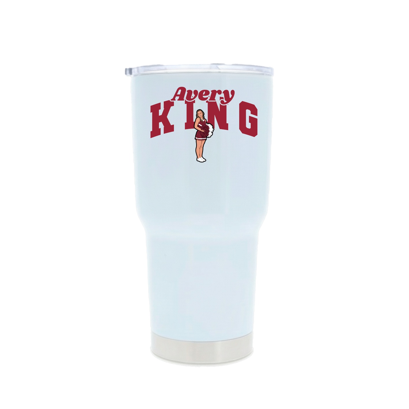 30oz Stainless Steel Tumbler — Signature Arch in White