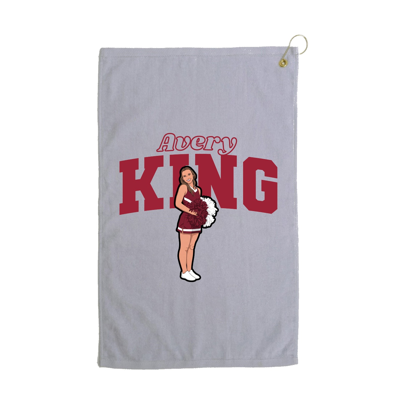 Golf Towel — Name Arch in Grey