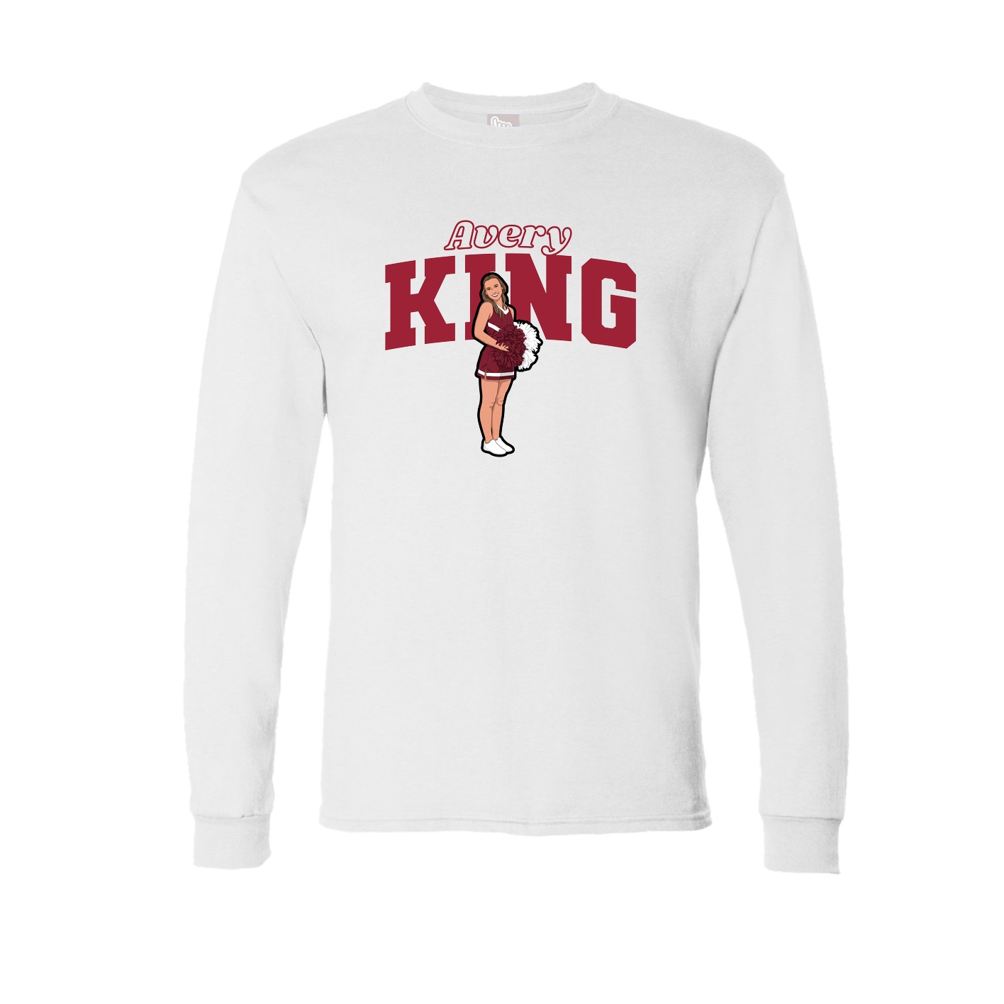 Long Sleeve Tee — Name Arch in White