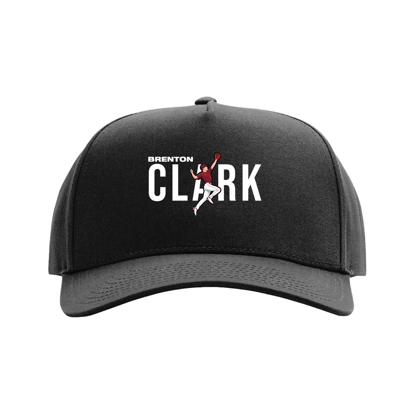 Full Fabric Five-Panel Champ Cap — Player Name in Black