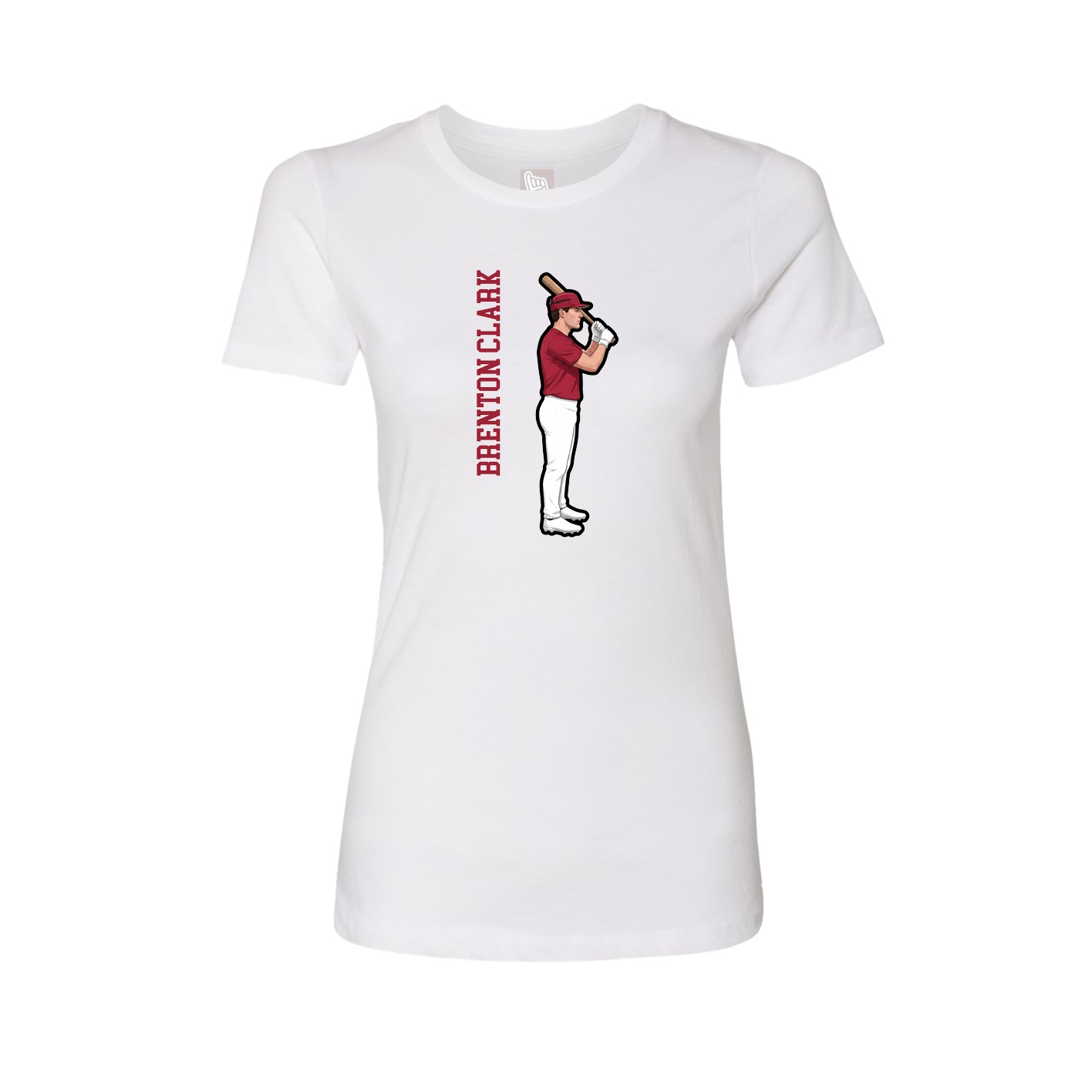 Fitted Women's Tee — Name Vertical in White