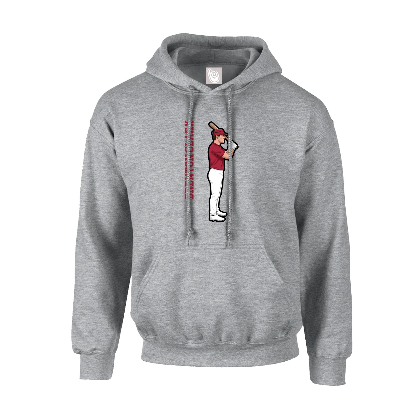 Hoodie — Name Vertical in Grey