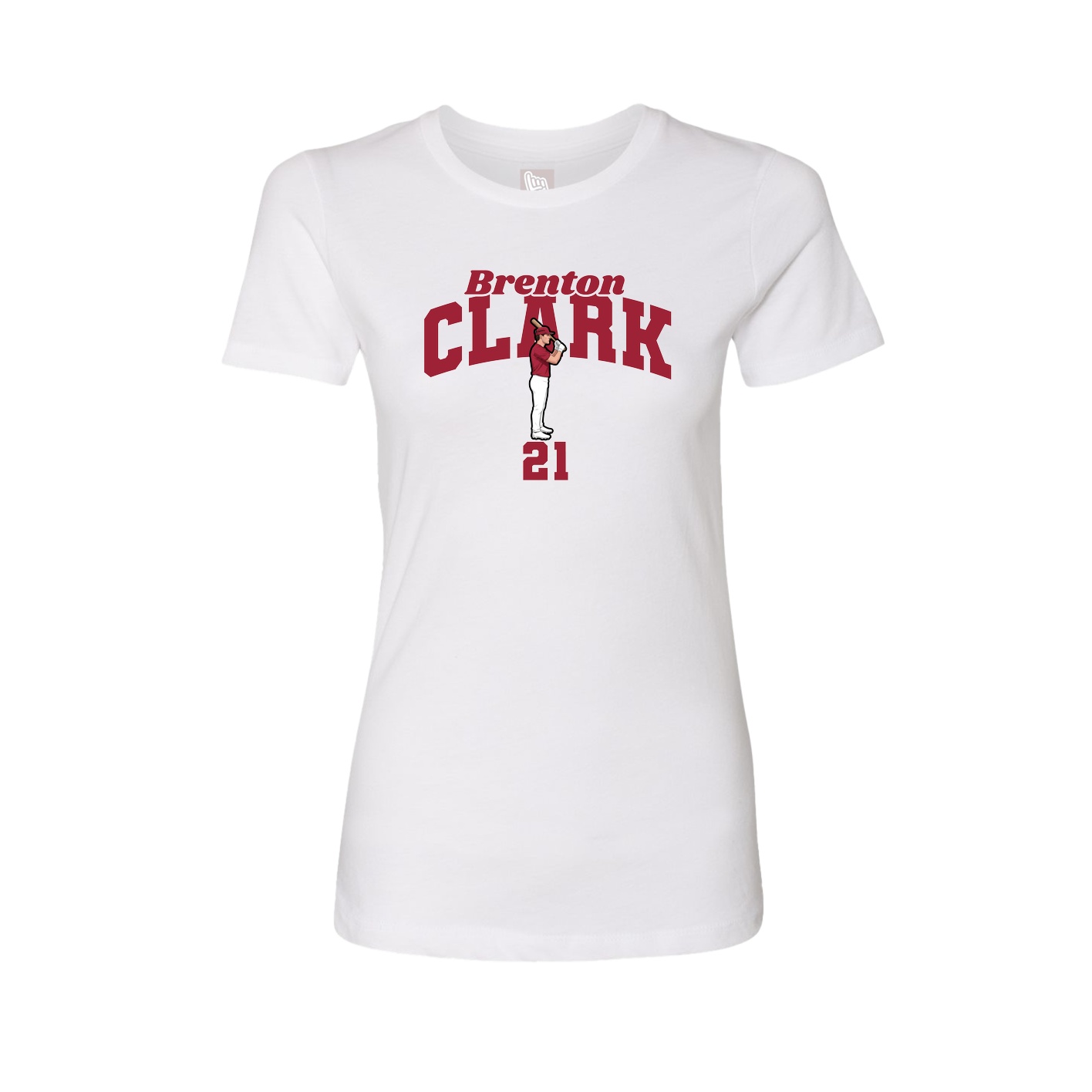 Fitted Women's Tee — Signature Arch in White