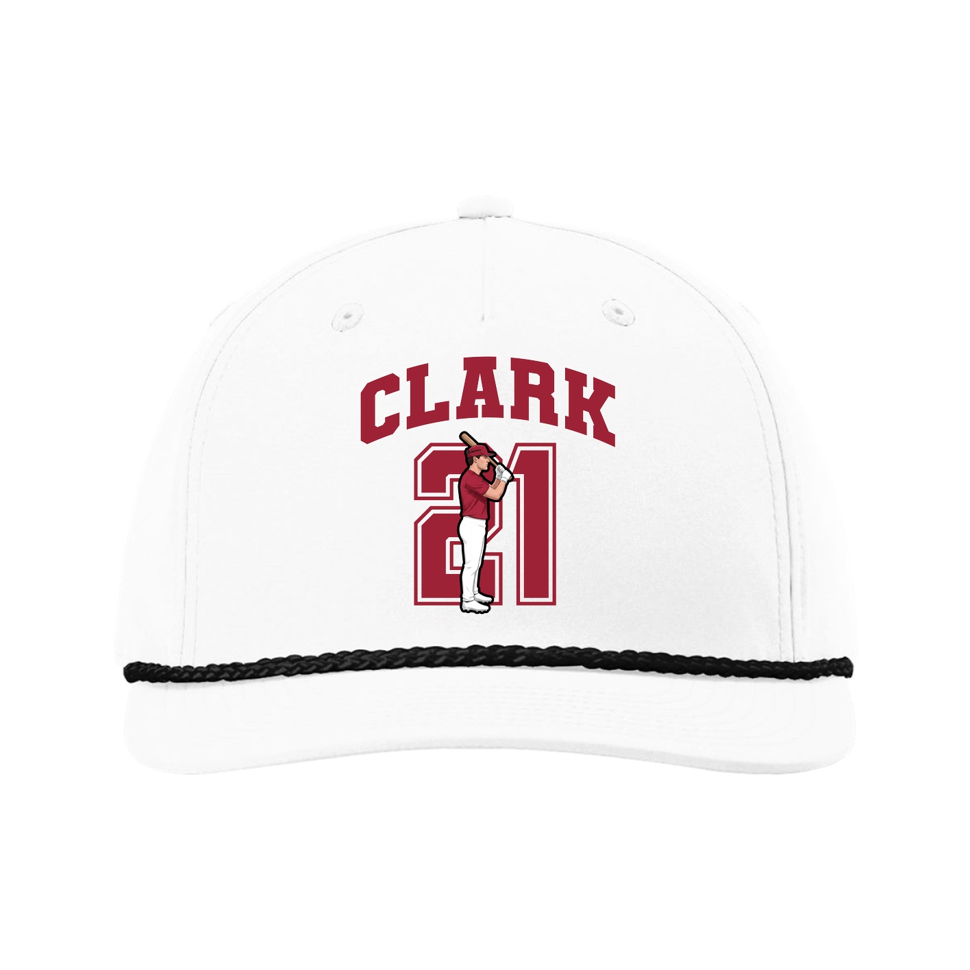 Five-Panel Classic Rope Cap — Number in White