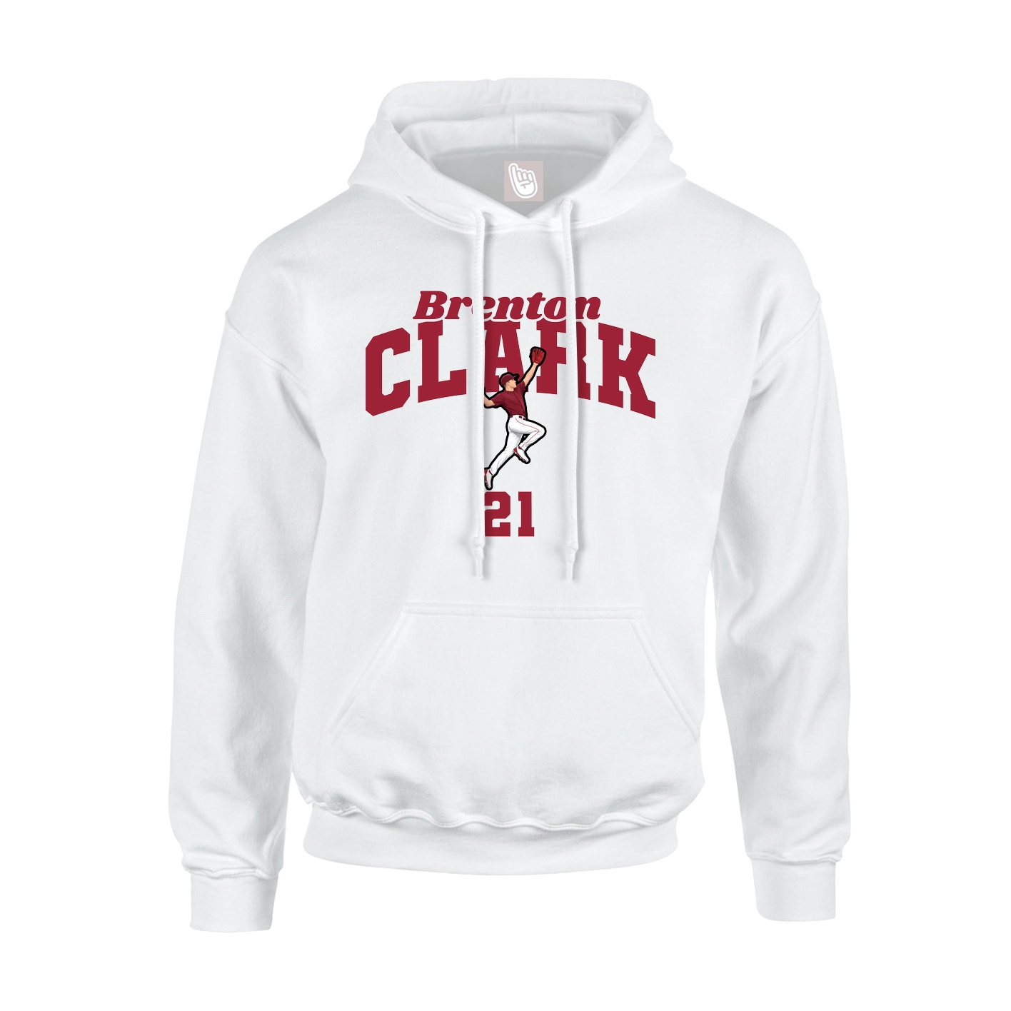 Youth Hoodie — Signature Arch in White