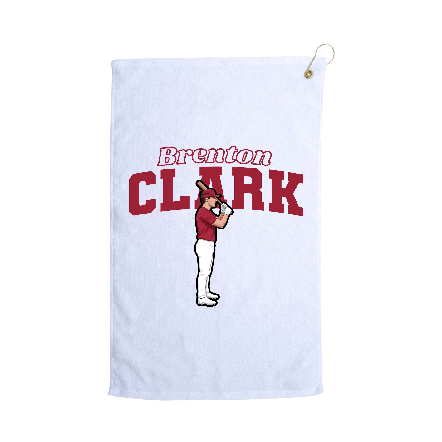 Golf Towel — Name Arch in White