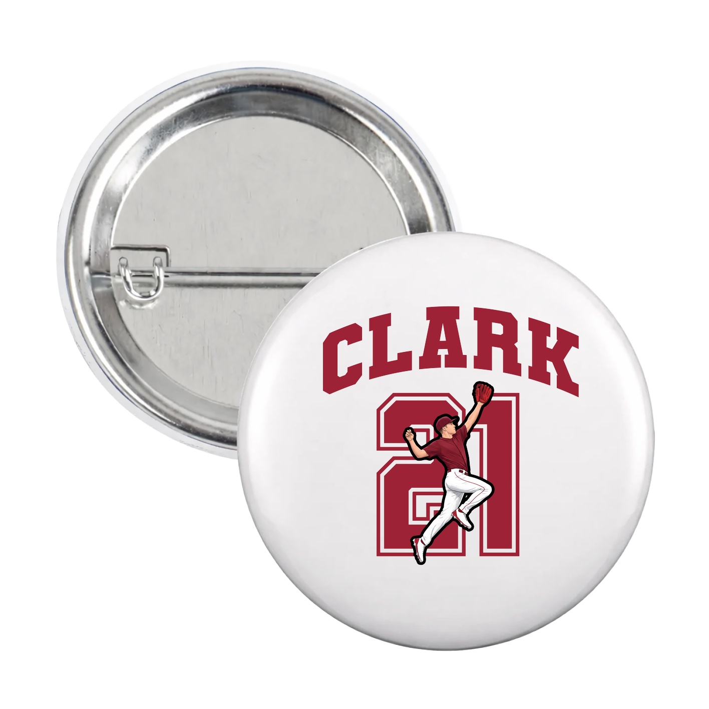 Game Day Button — Number in White
