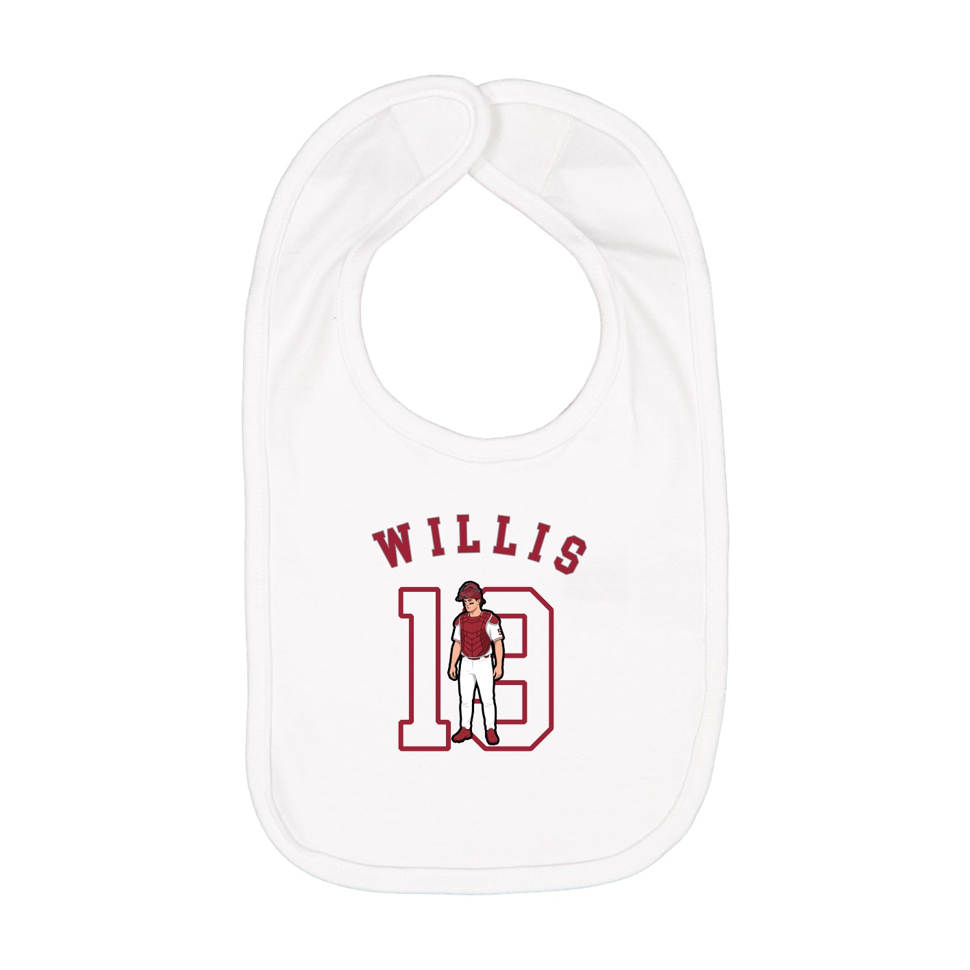Infant Bib — Shirsey Arch in White