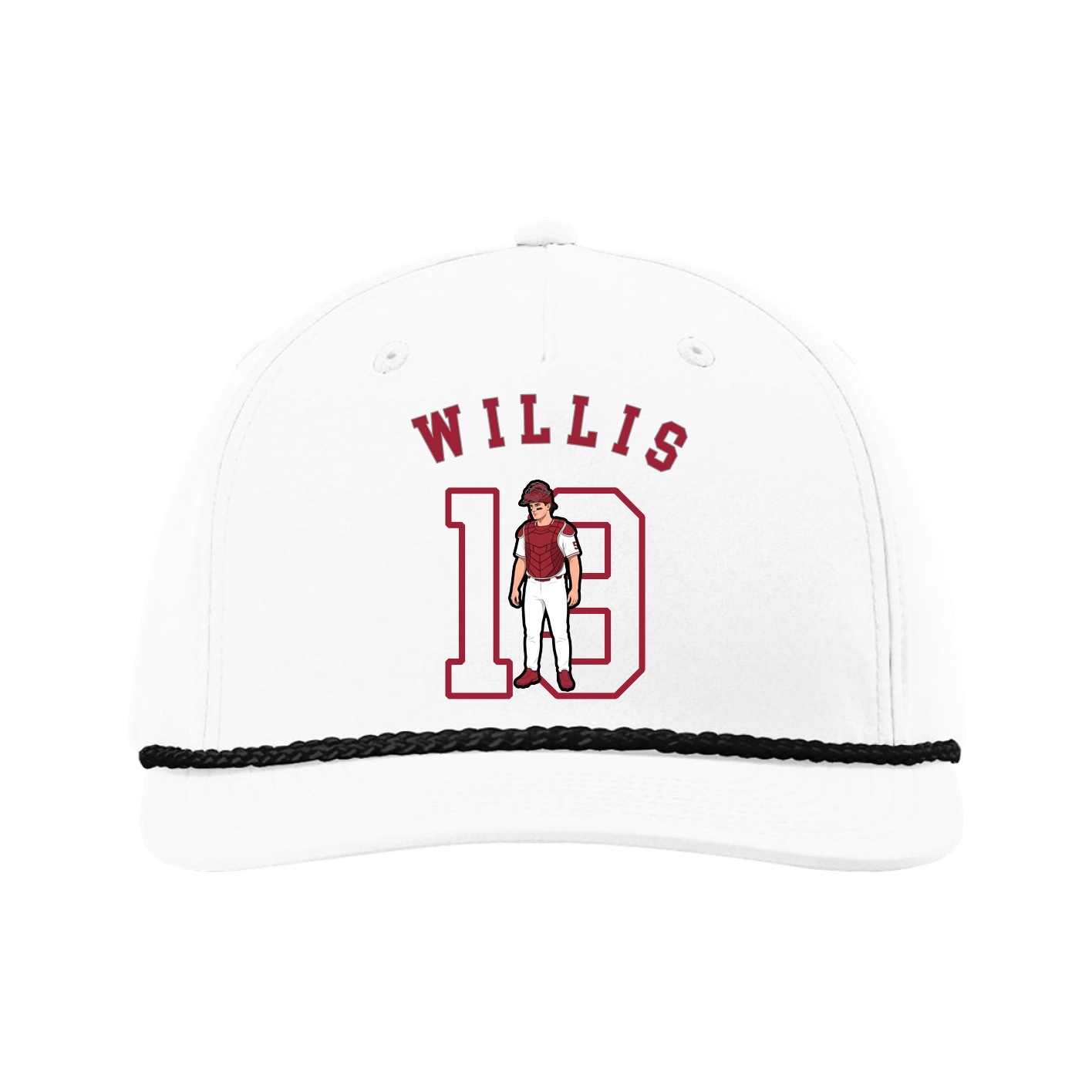Five-Panel Classic Rope Cap — Shirsey Arch in White