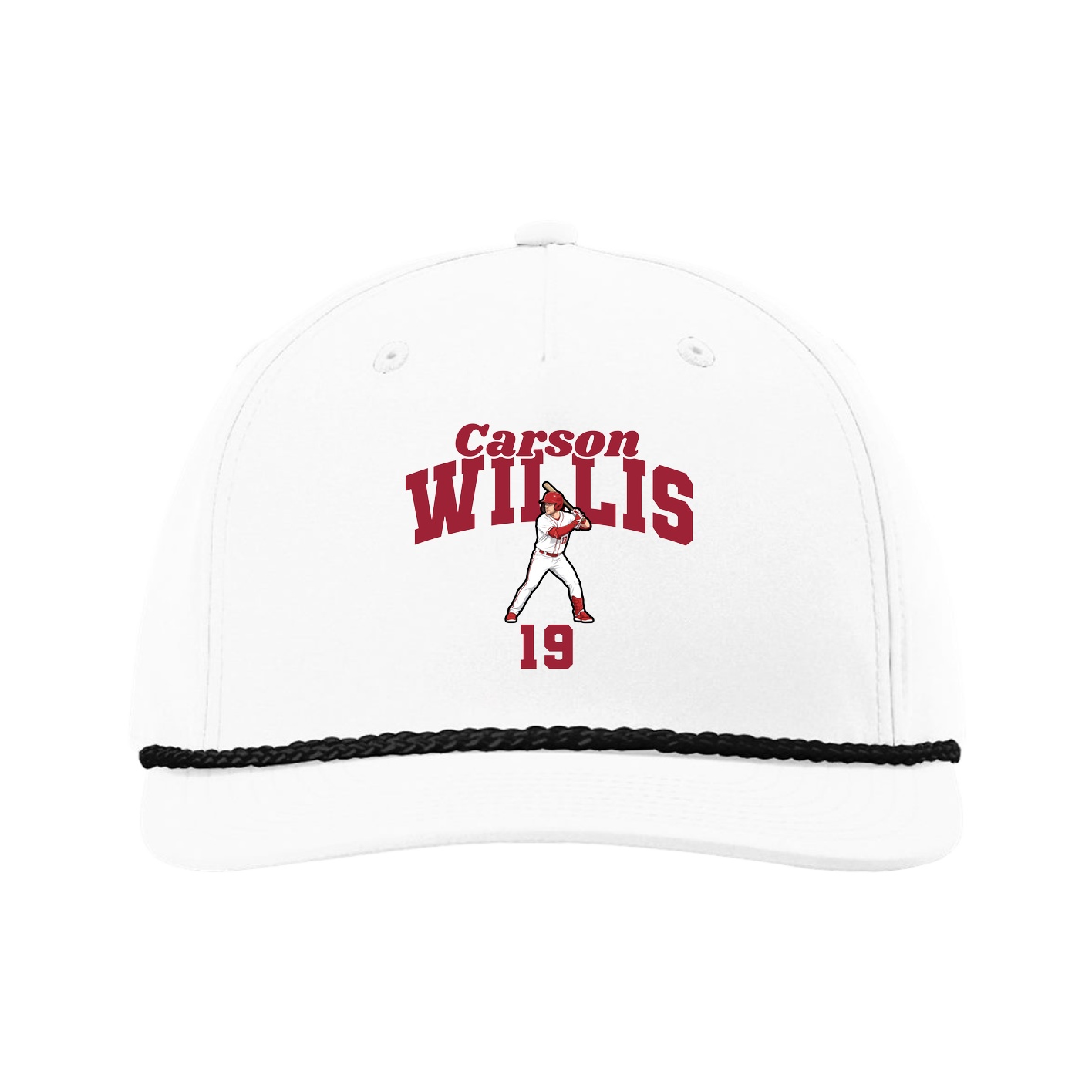 Five-Panel Classic Rope Cap — Signature Arch in White