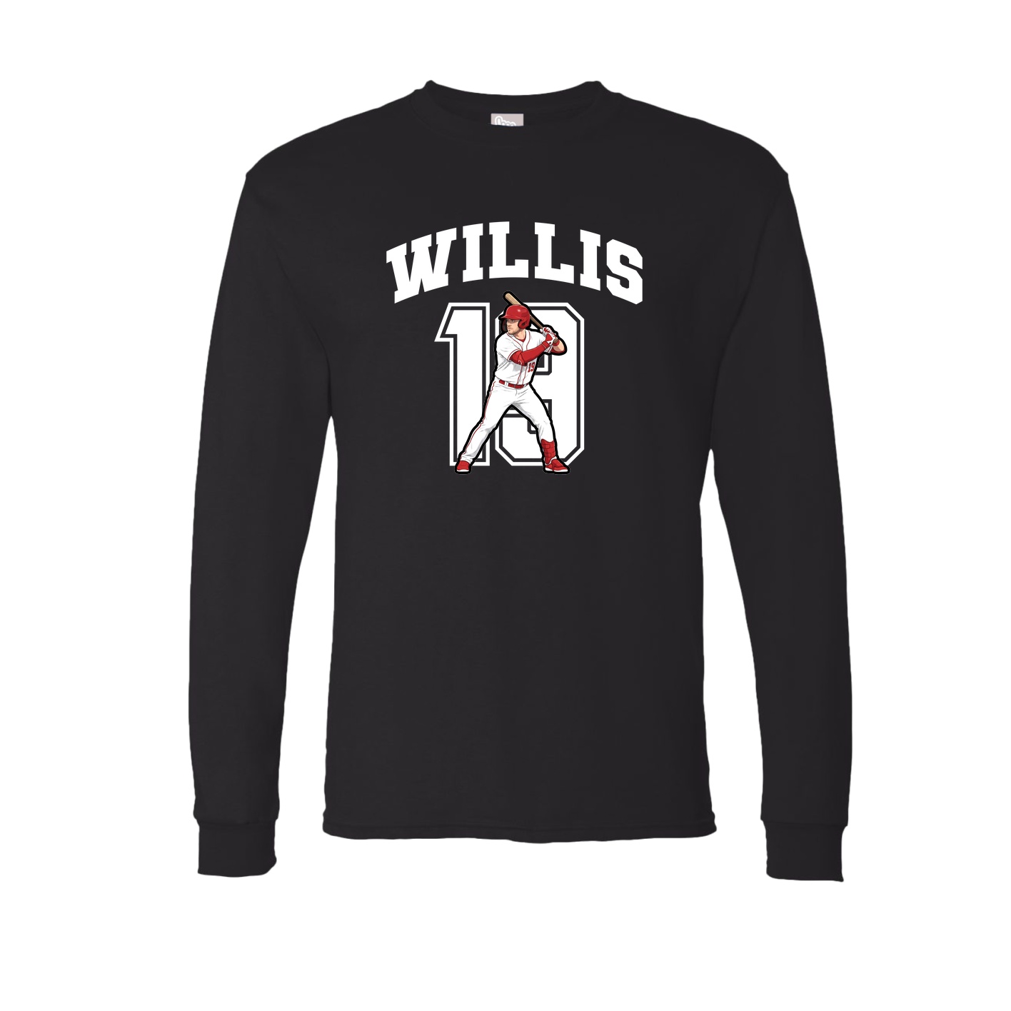 Long Sleeve Tee — Number in Black