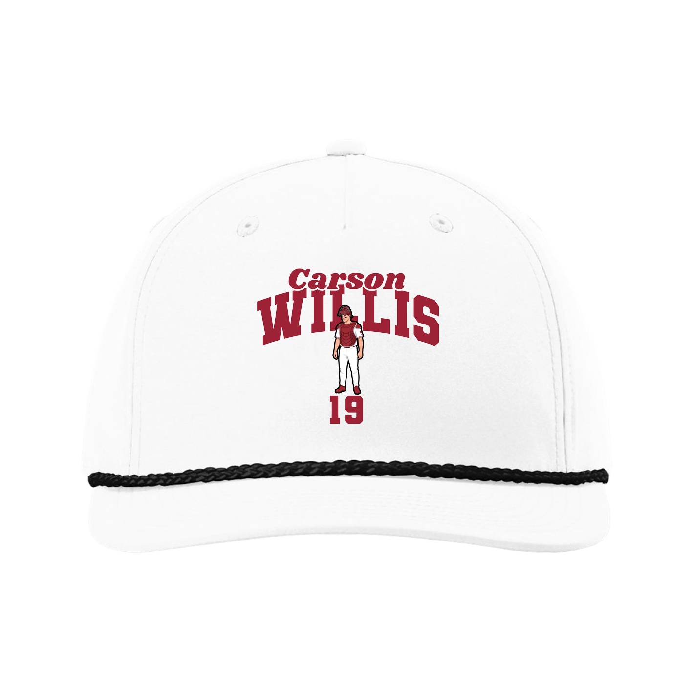 Five-Panel Classic Rope Cap — Signature Arch in White