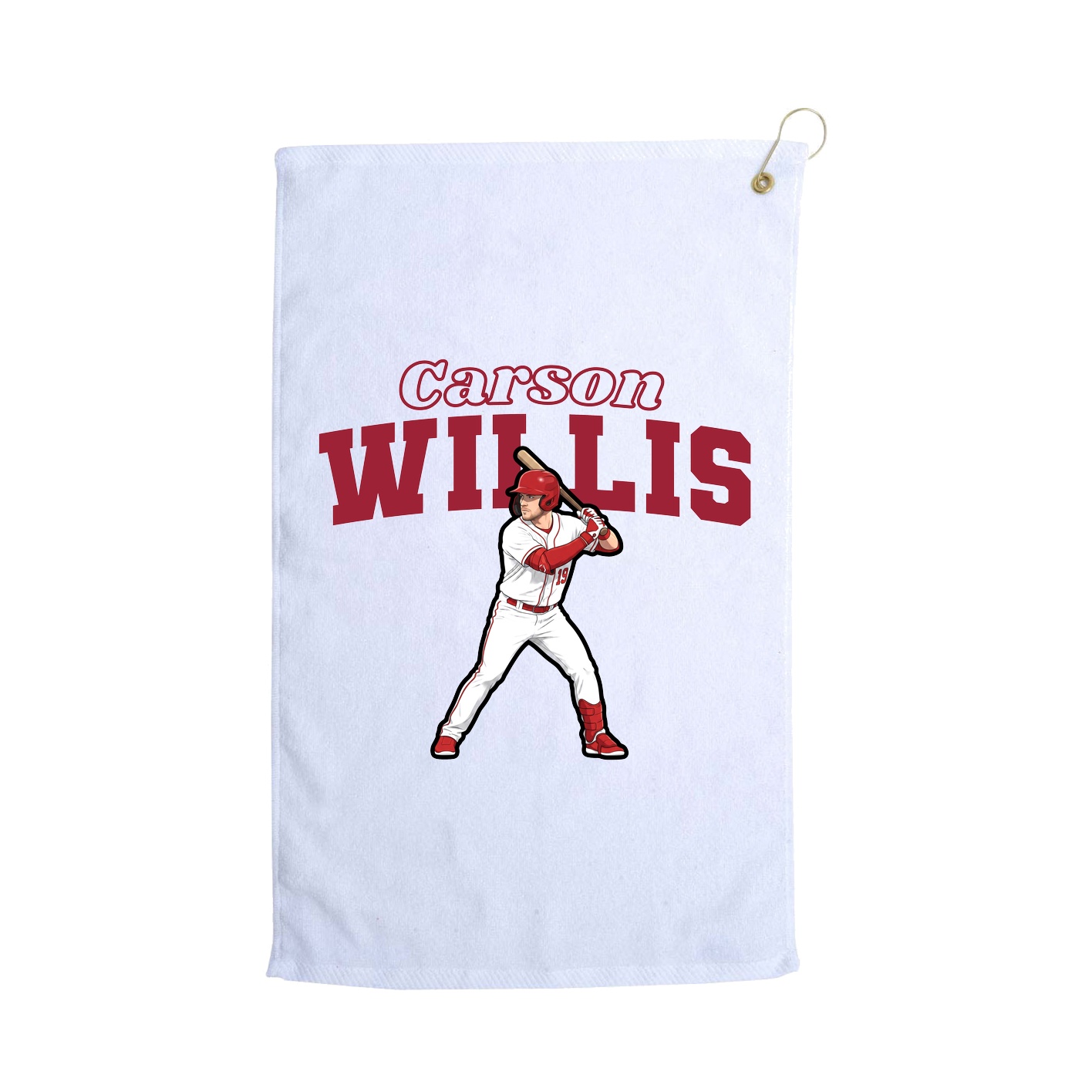 Golf Towel — Name Arch in White
