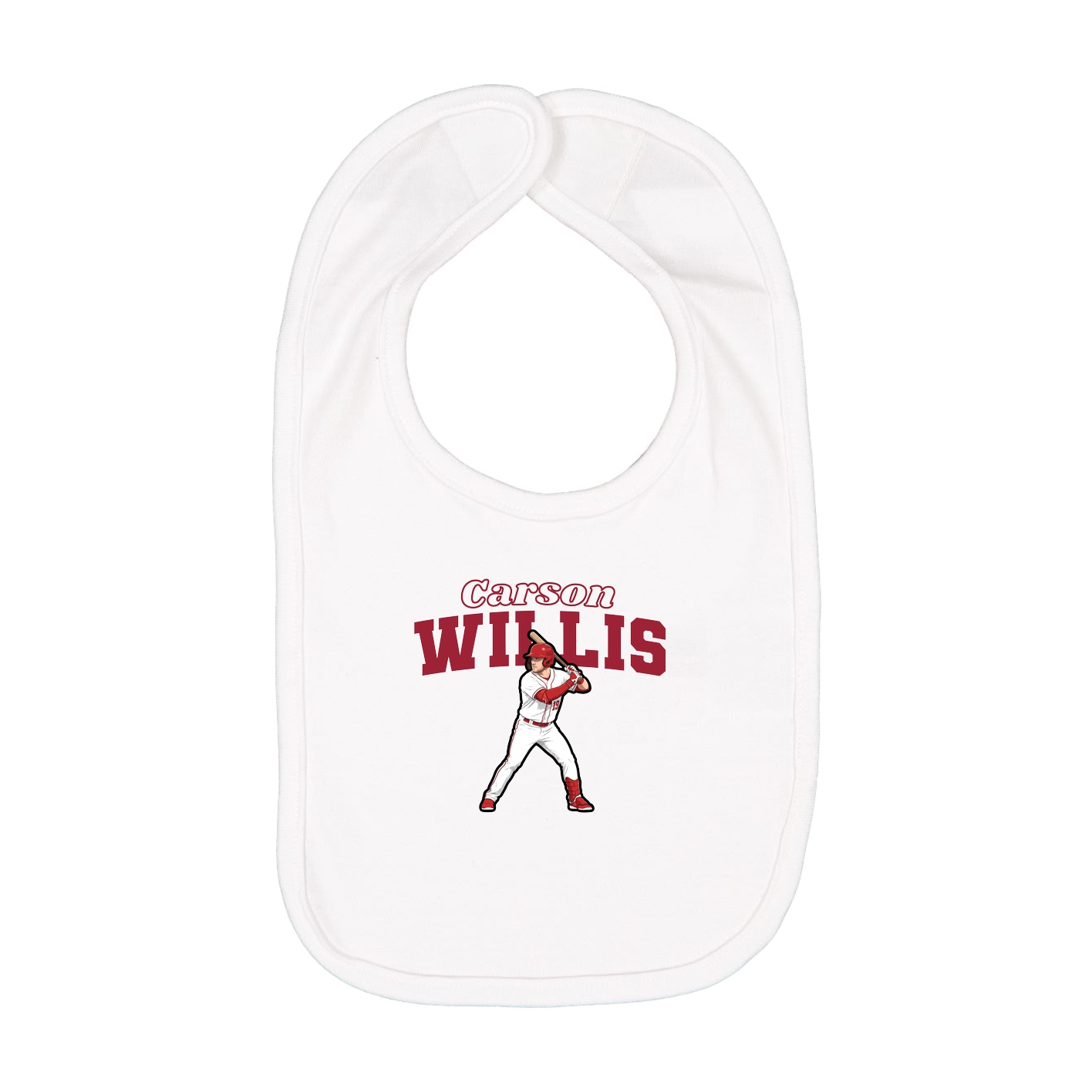 Infant Bib — Name Arch in White