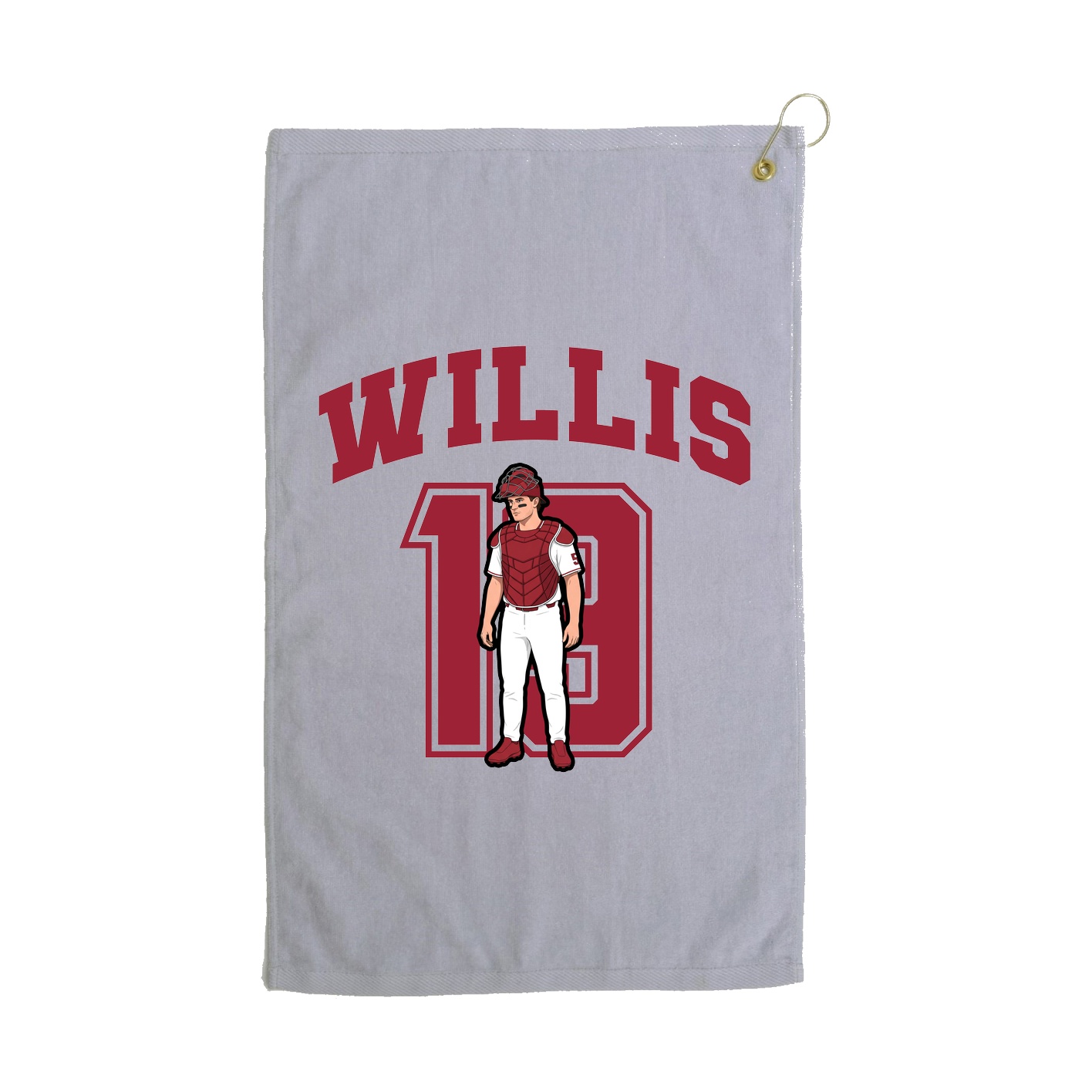 Golf Towel — Number in Grey