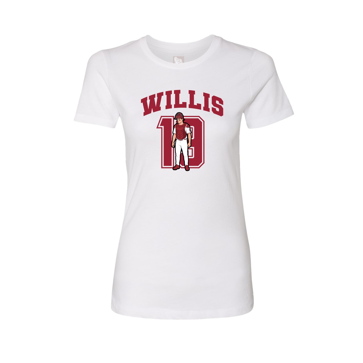 Fitted Women's Tee — Number in White