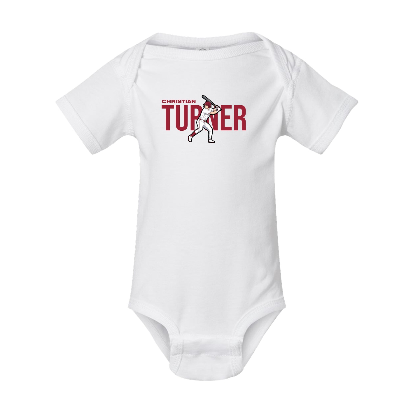 Baby Onesie — Player Name in White