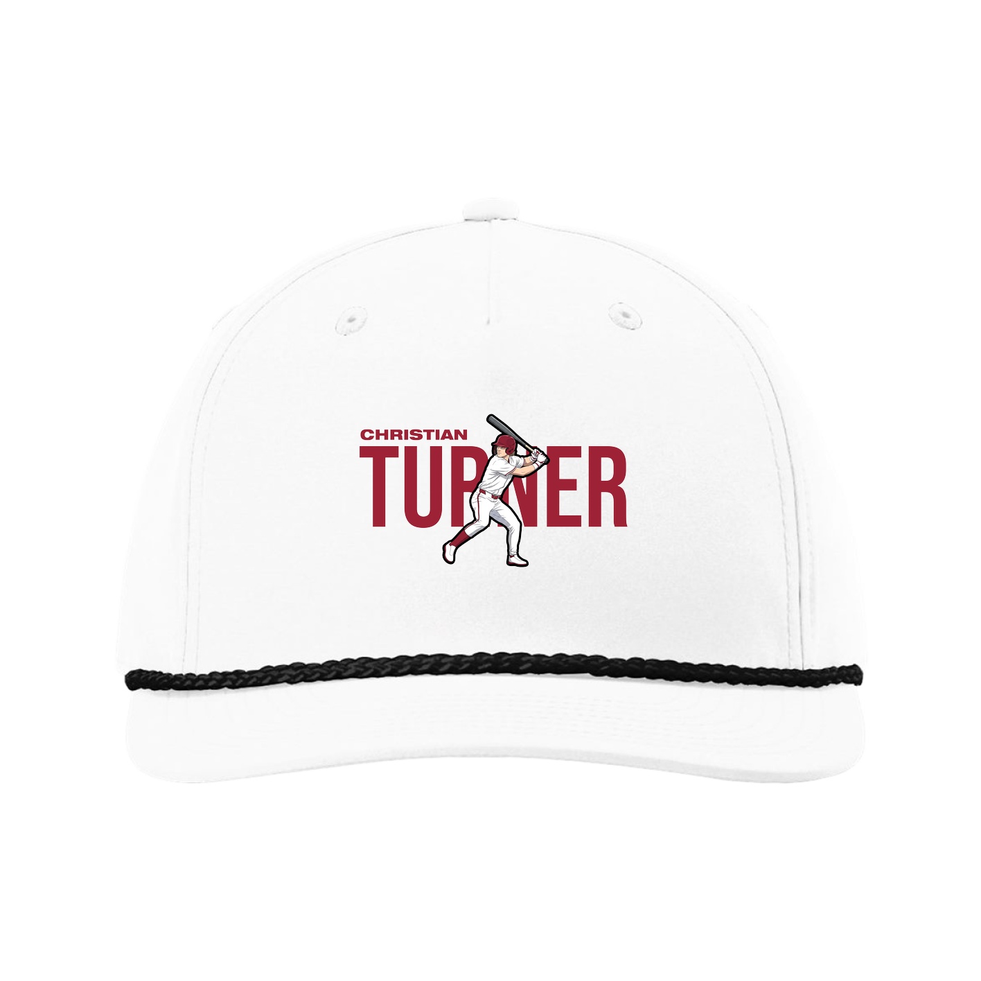 Five-Panel Classic Rope Cap — Player Name in White