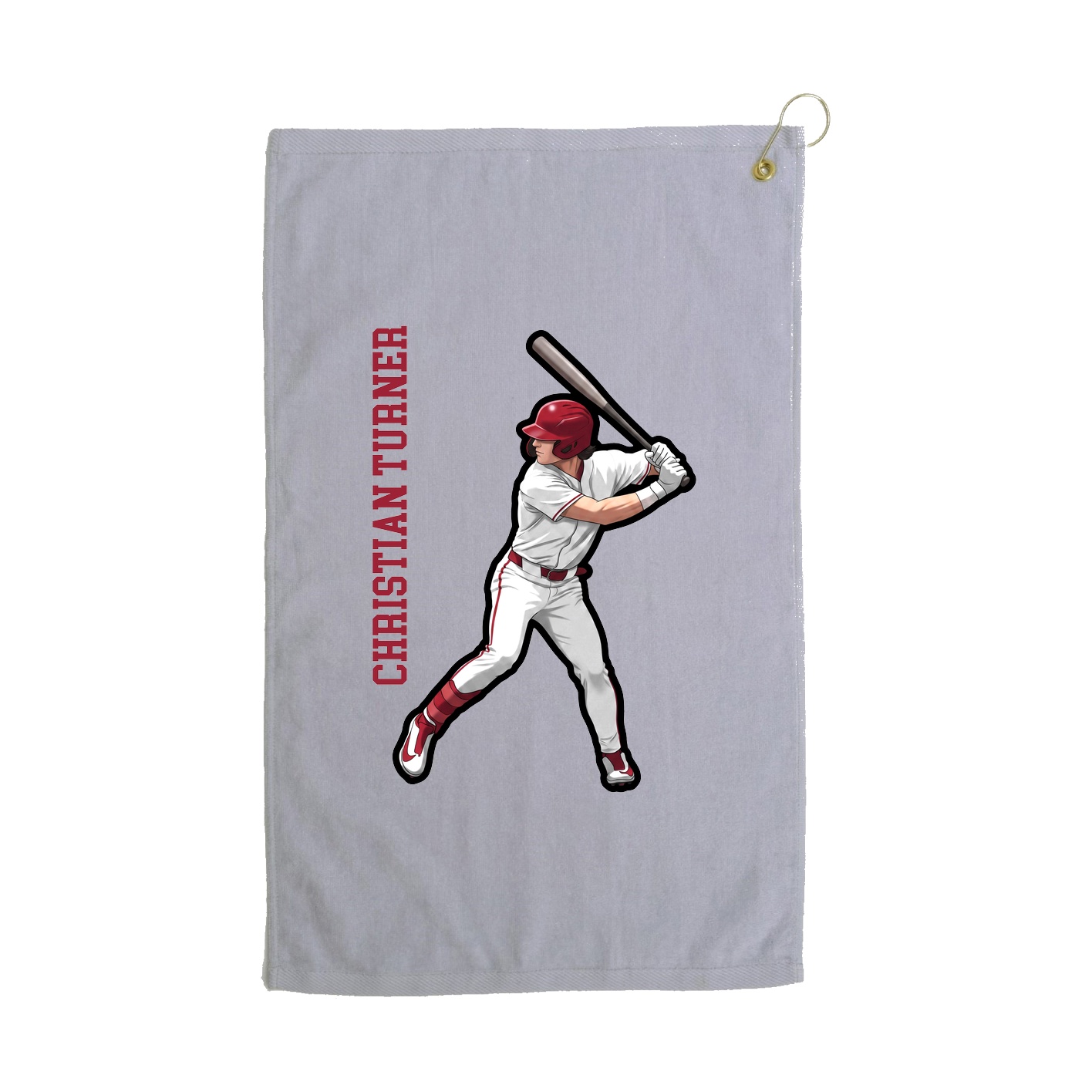 Golf Towel — Name Vertical in Grey