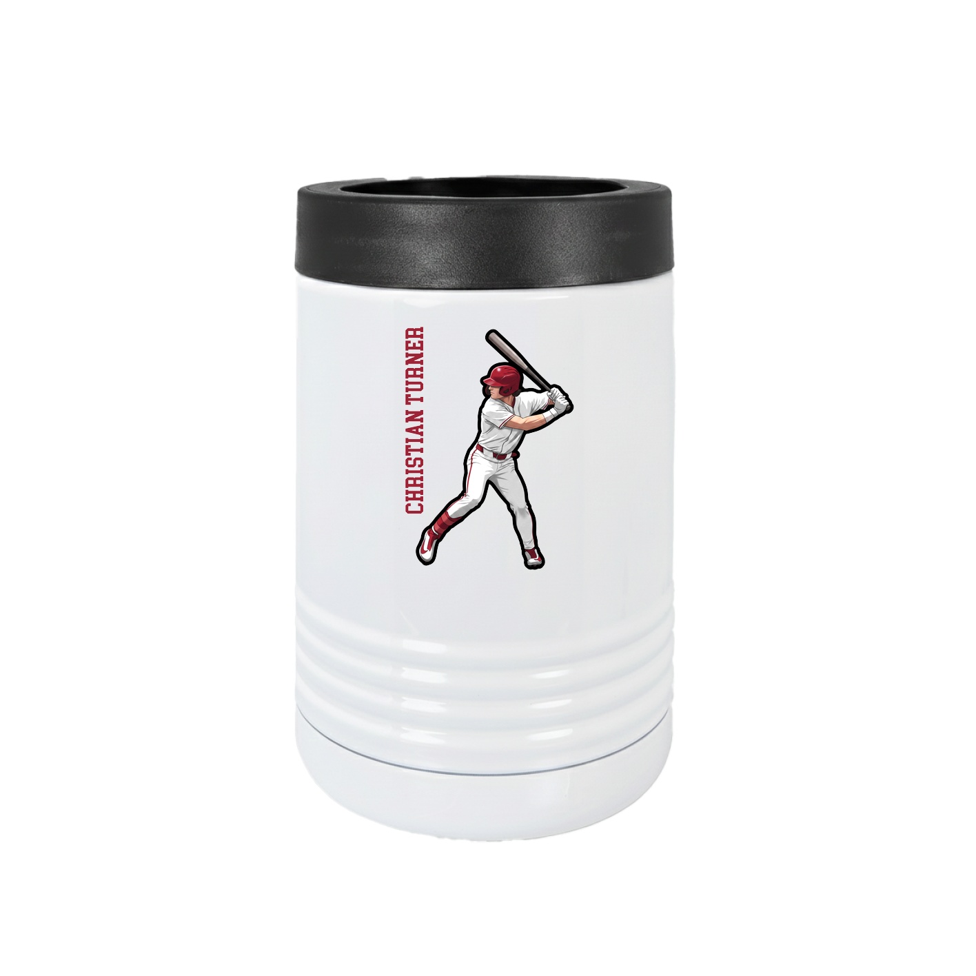 Beverage Holder — Name Vertical in White