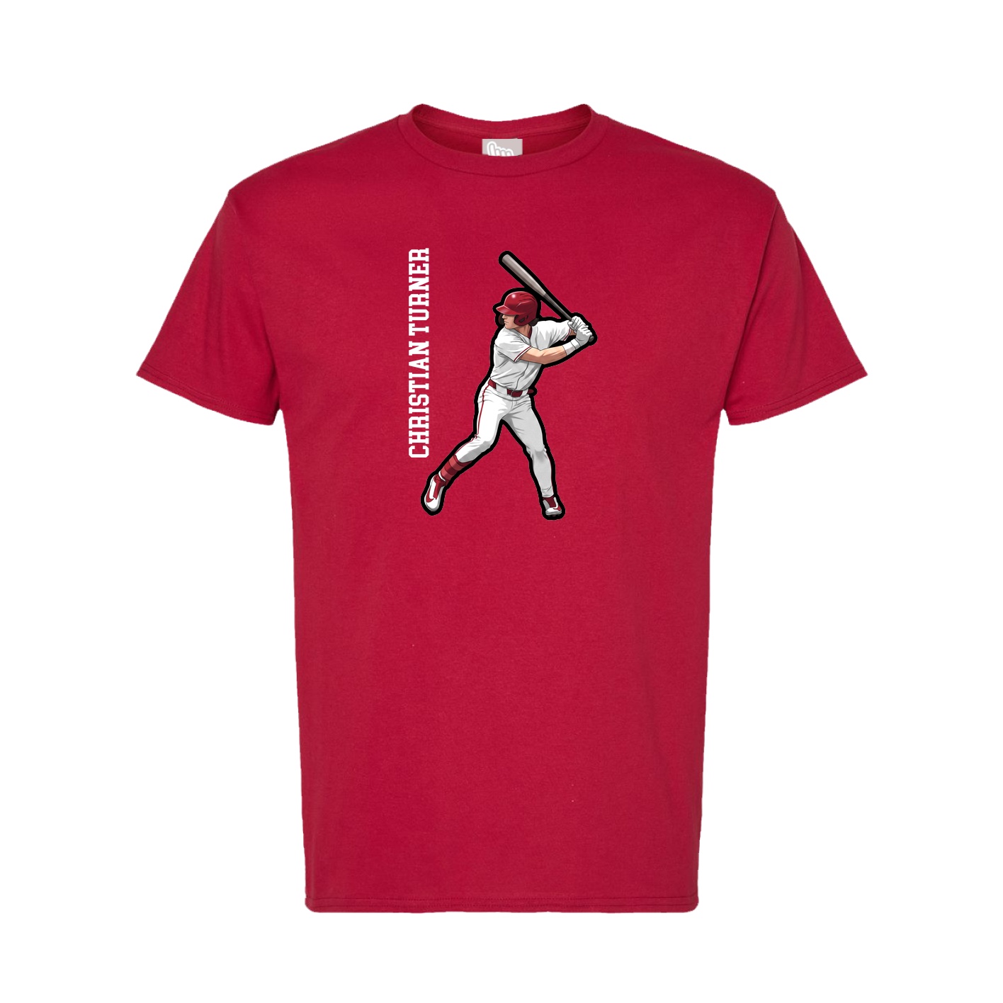 Tee — Name Vertical in Crimson