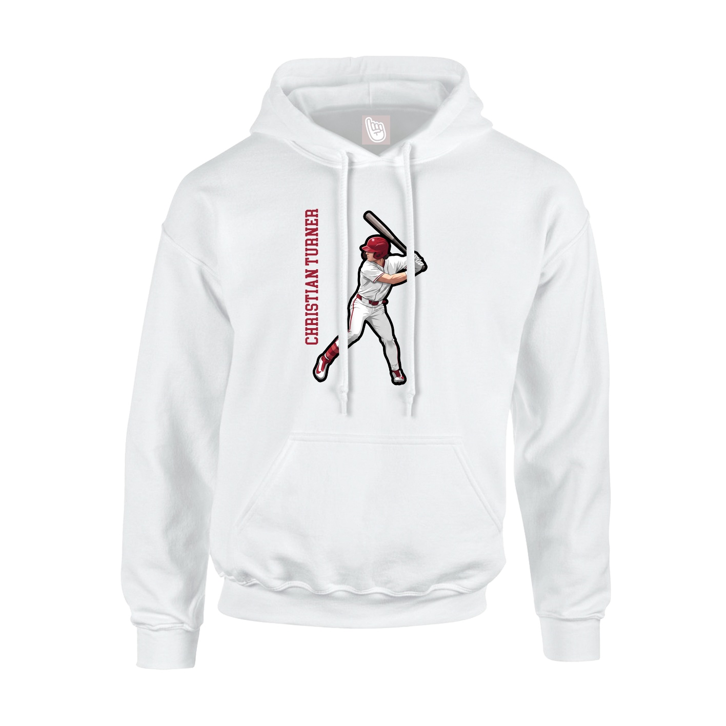 Hoodie — Name Vertical in White