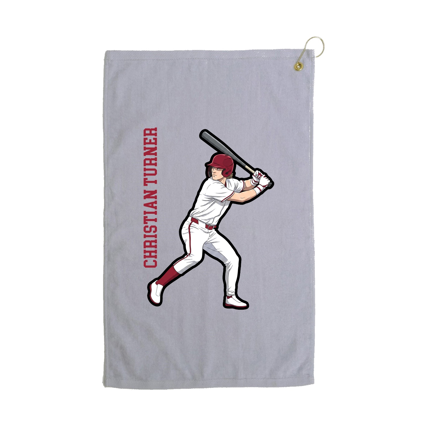 Golf Towel — Name Vertical in Grey
