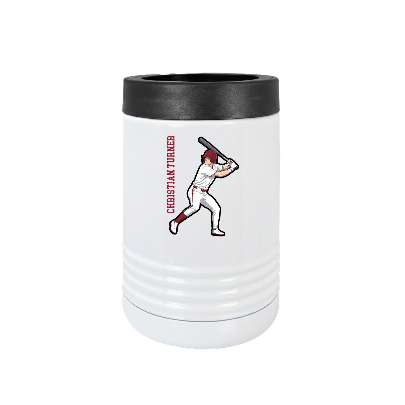 Beverage Holder — Name Vertical in White