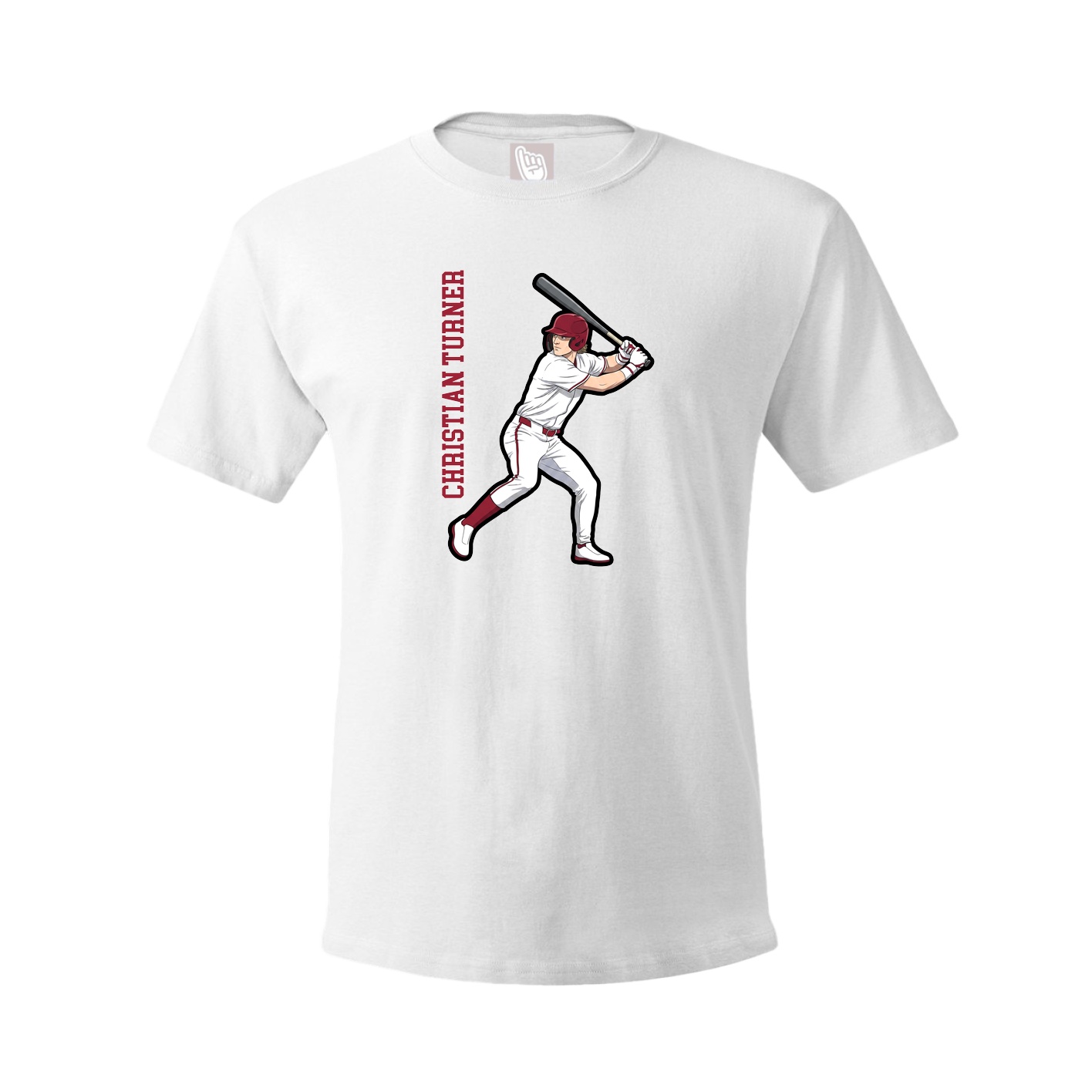 Youth Tee — Name Vertical in White