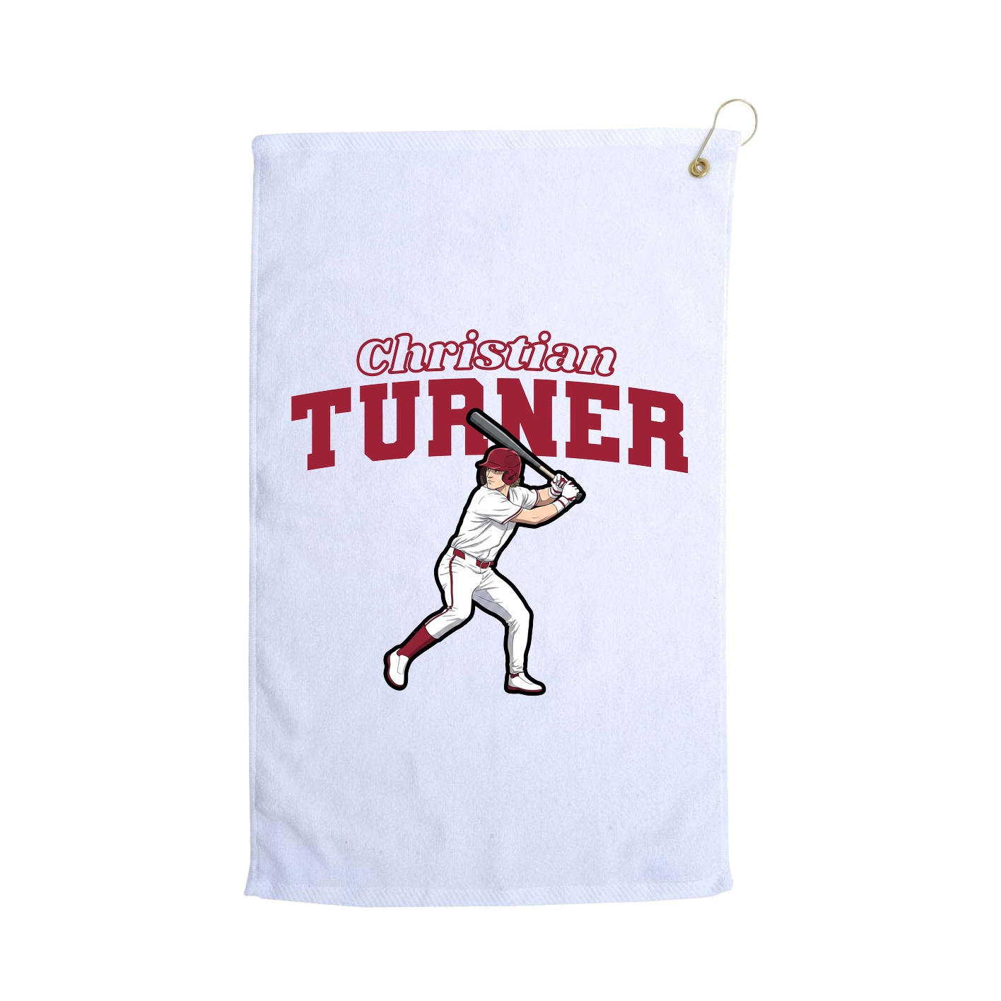 Golf Towel — Name Arch in White