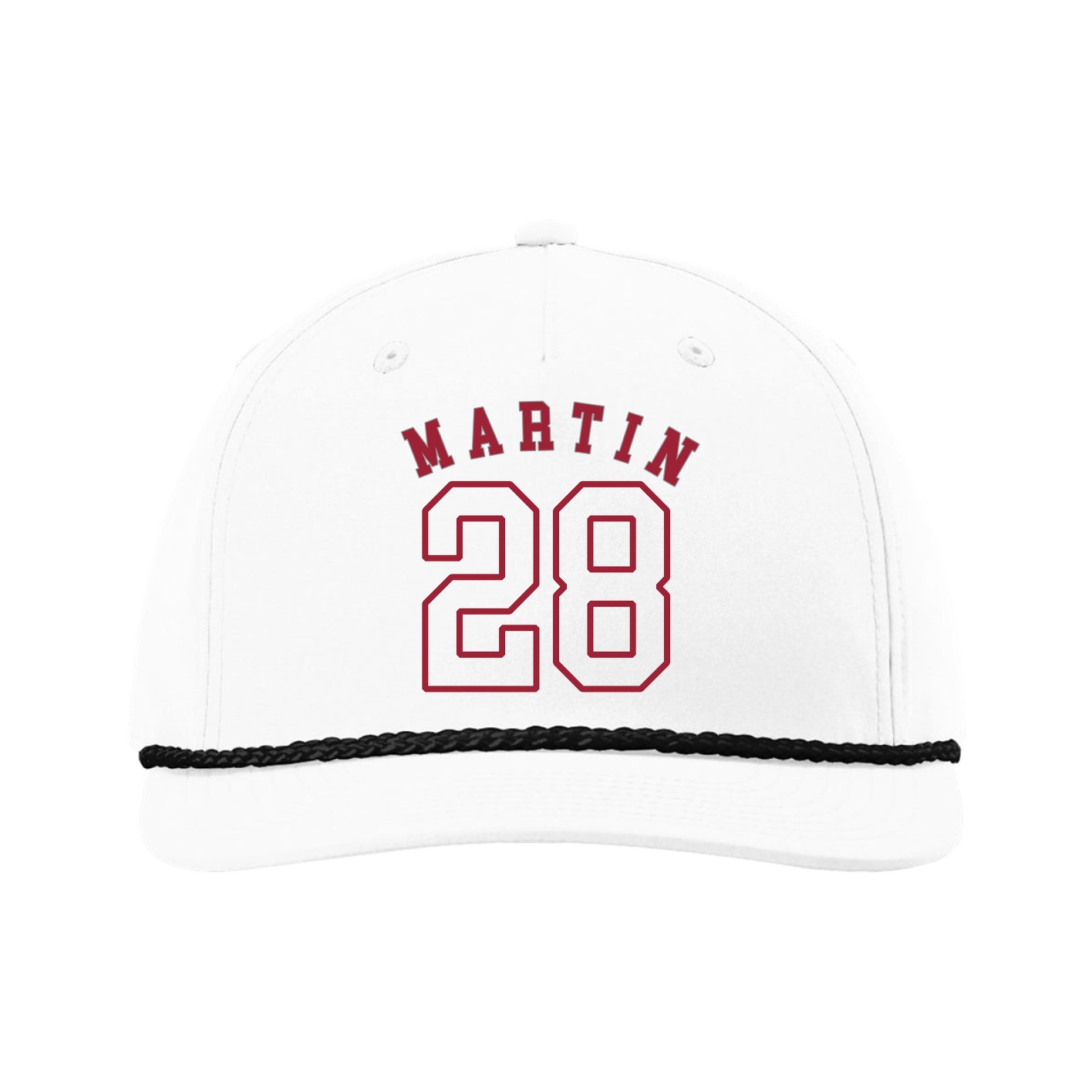 Five-Panel Classic Rope Cap — Shirsey Arch in White