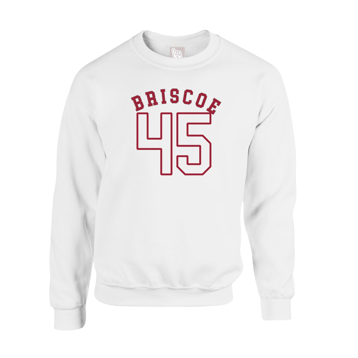 Fleece Crew — Shirsey Arch in White