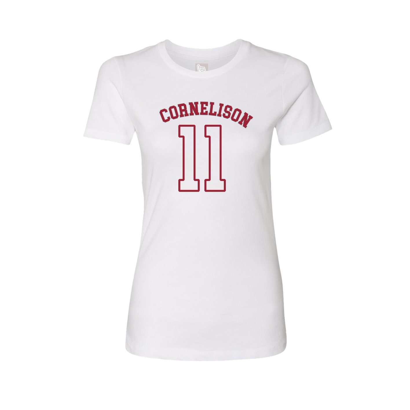 Fitted Women's Tee — Shirsey Arch in White