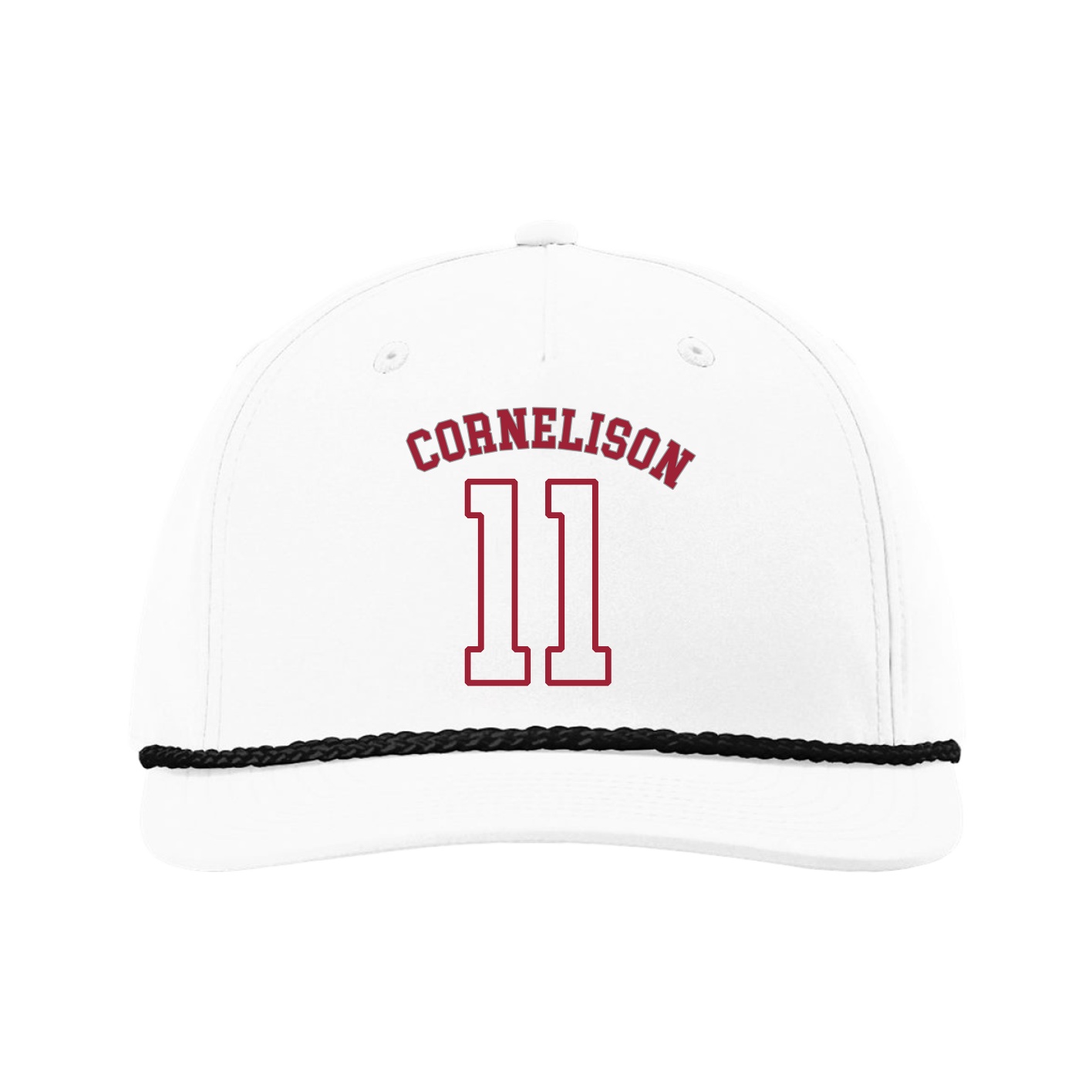 Five-Panel Classic Rope Cap — Shirsey Arch in White