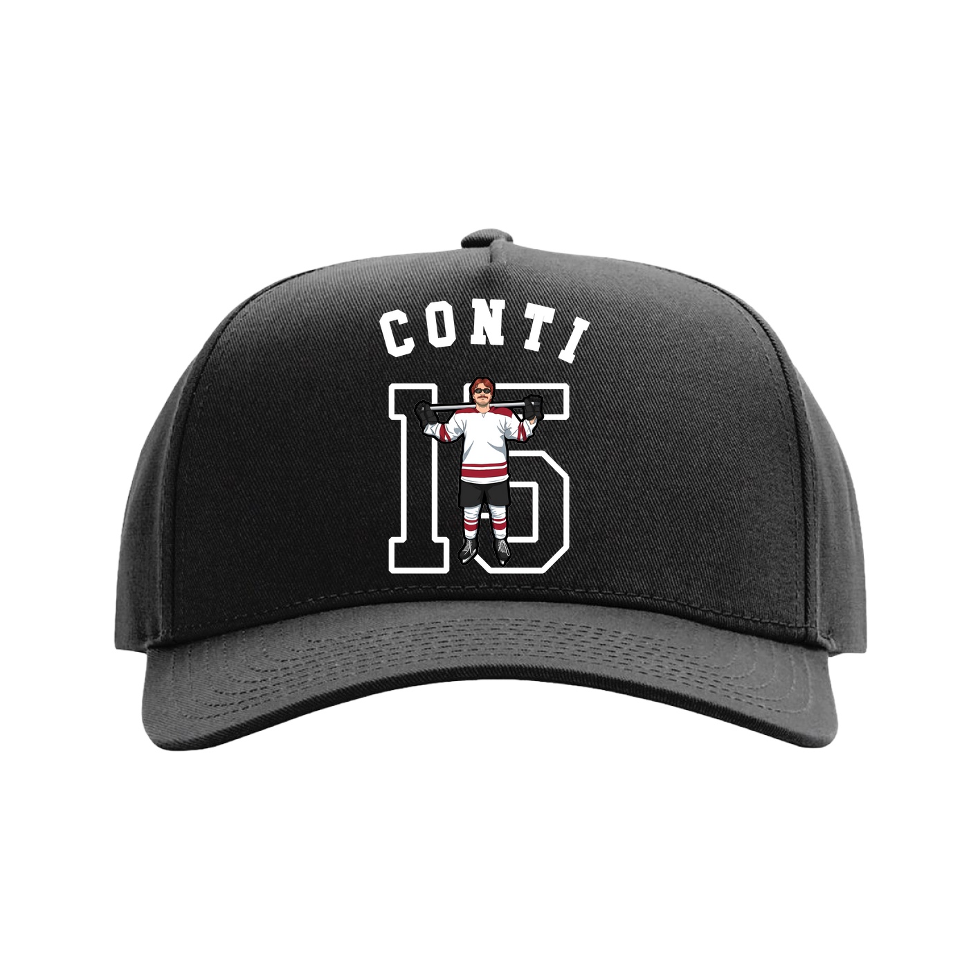 Full Fabric Five-Panel Champ Cap — Shirsey Arch in Black