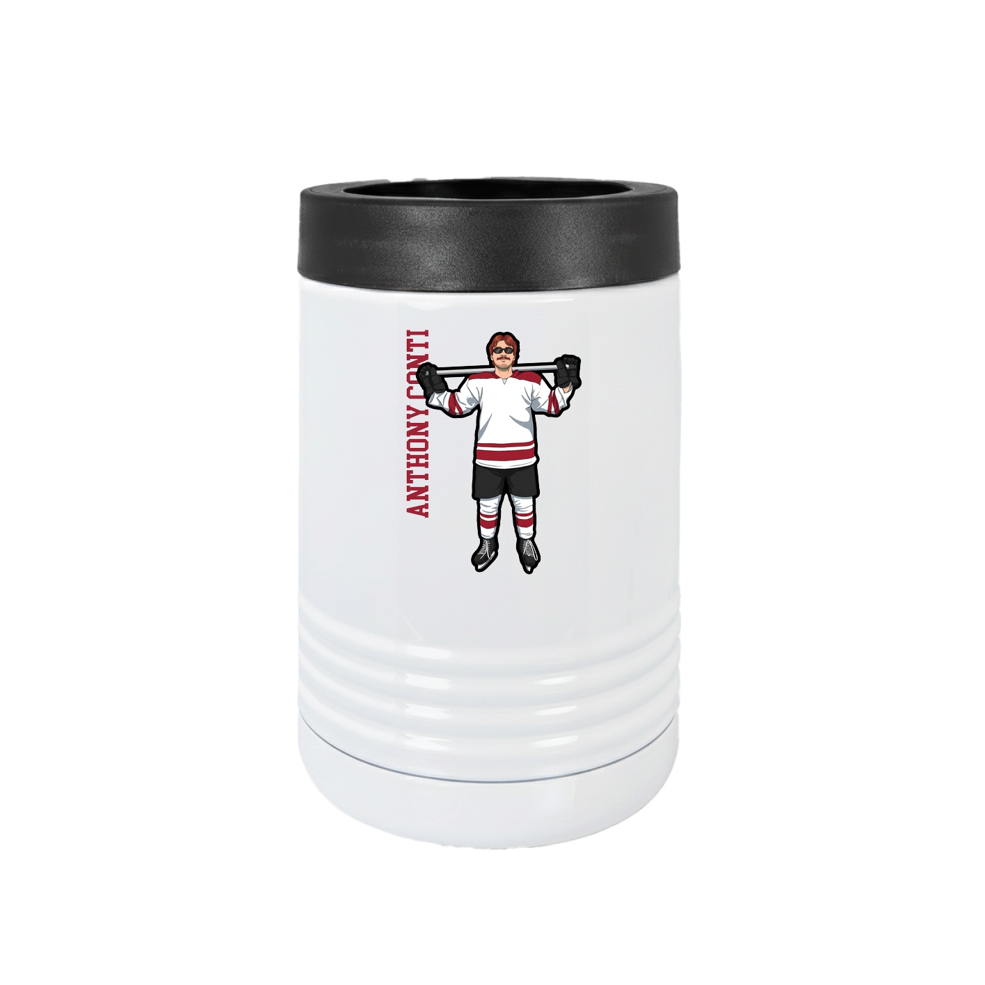 Beverage Holder — Name Vertical in White