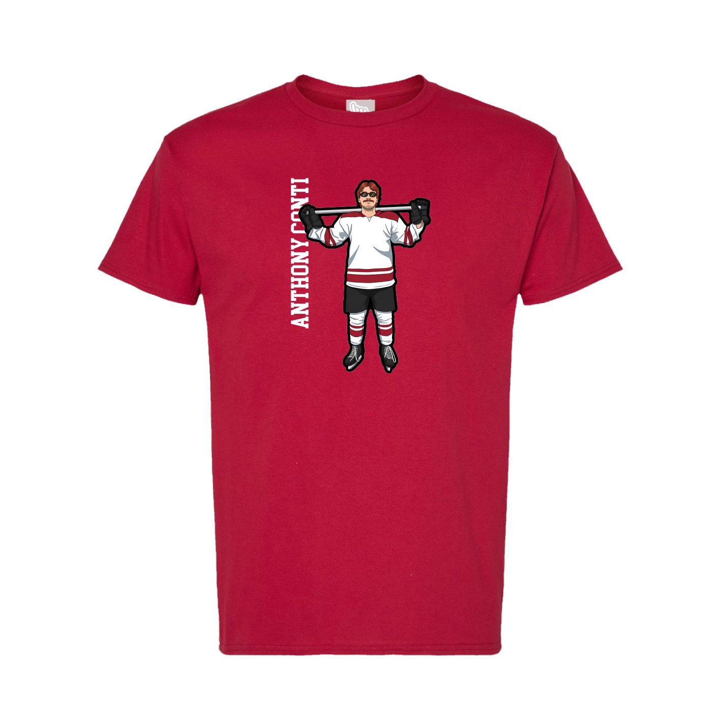 Tee — Name Vertical in Crimson