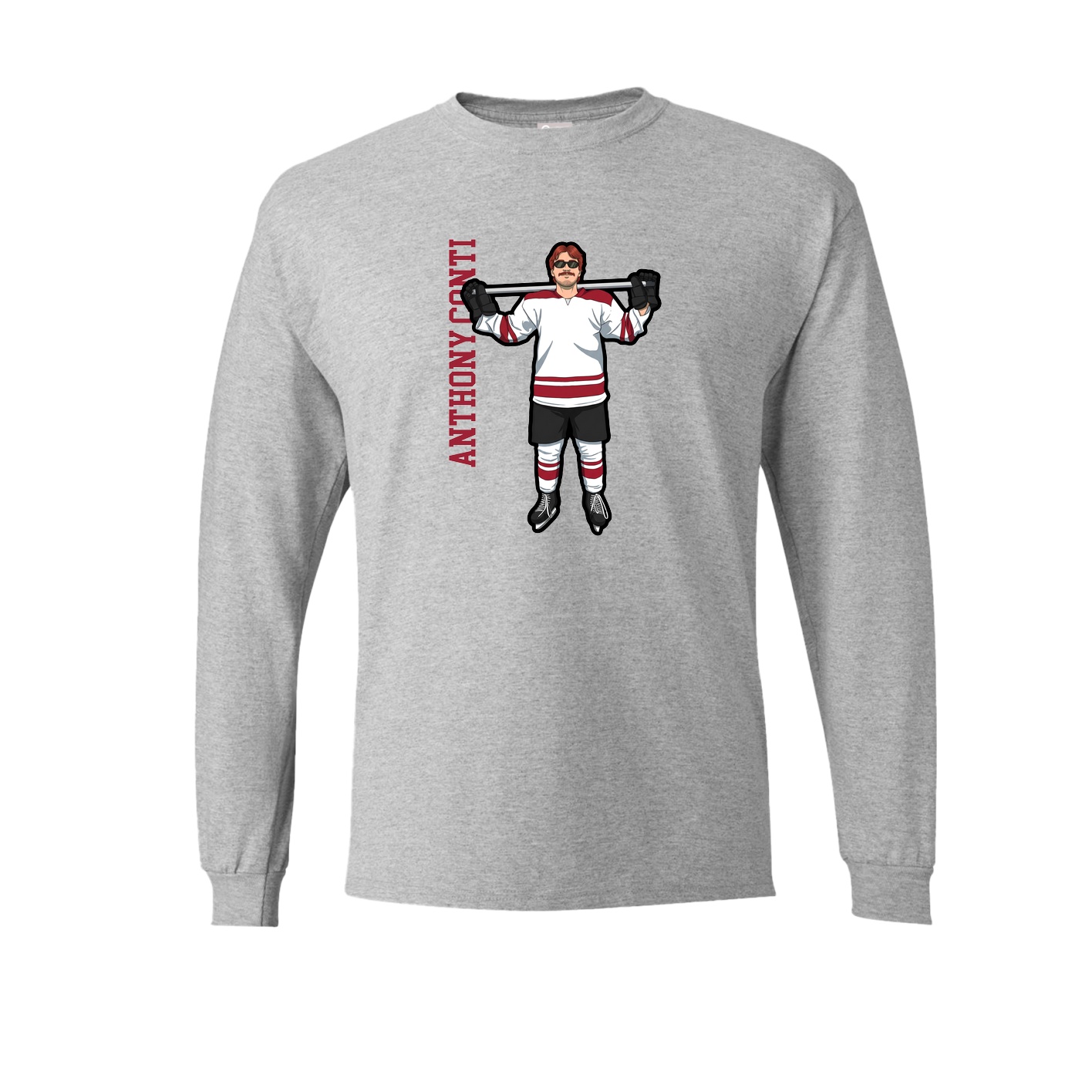 Long Sleeve Tee — Name Vertical in Grey