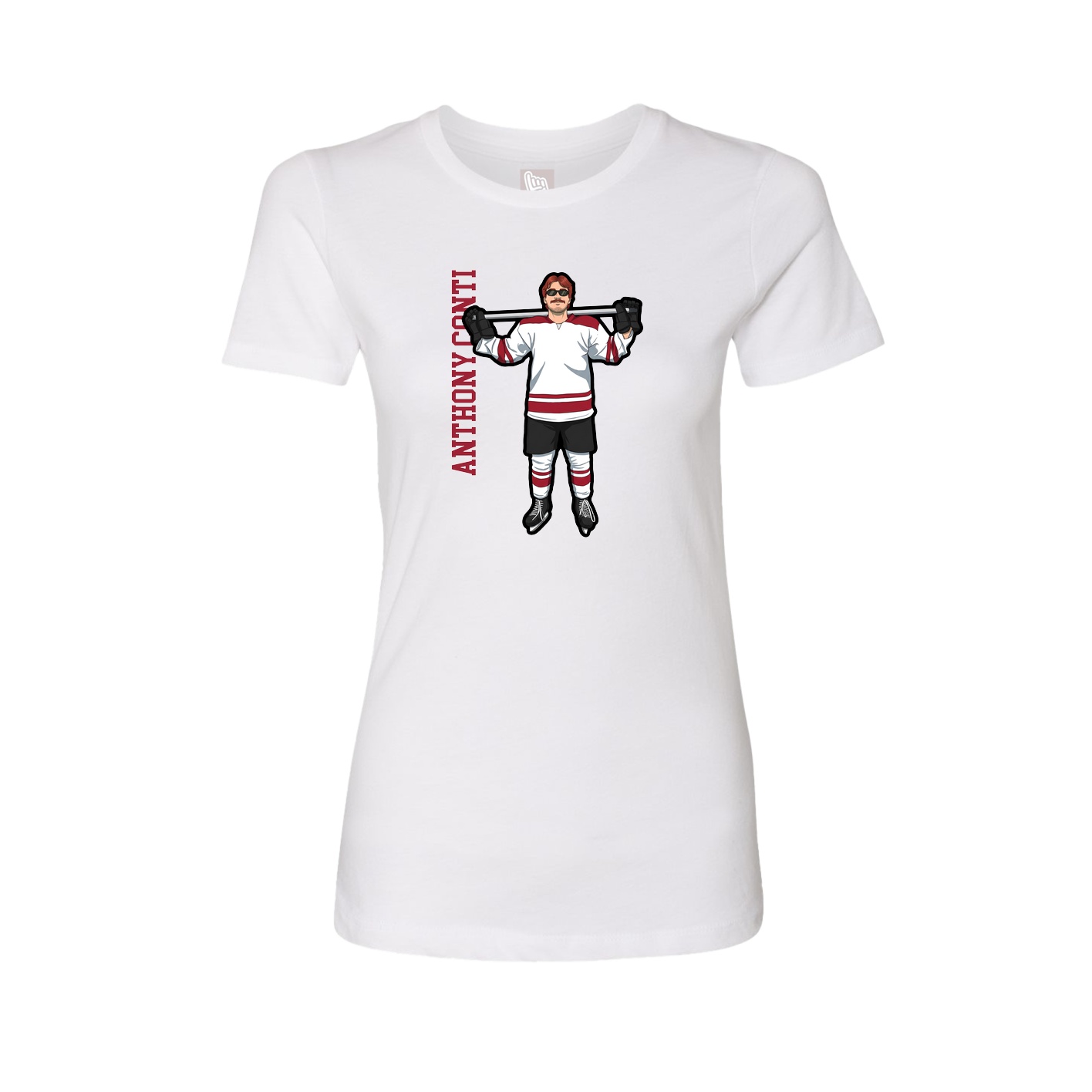 Fitted Women's Tee — Name Vertical in White
