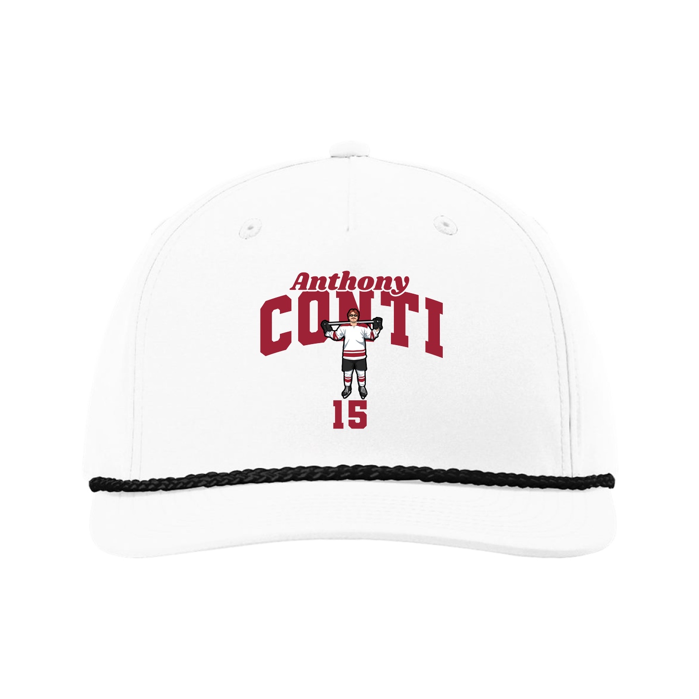 Five-Panel Classic Rope Cap — Signature Arch in White