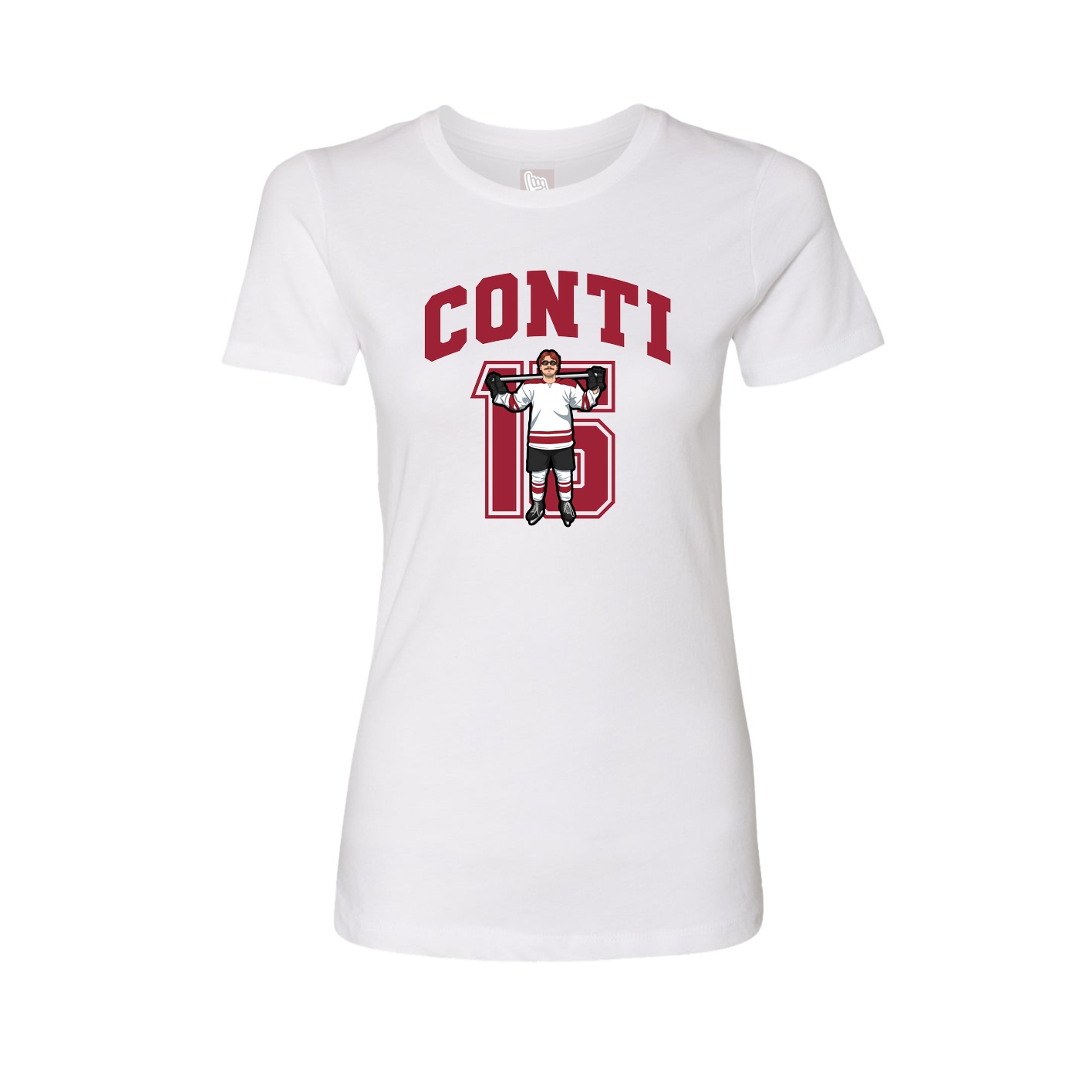 Fitted Women's Tee — Number in White