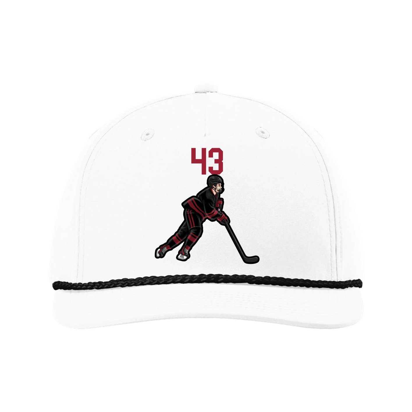 Five-Panel Classic Rope Cap — Number Top in White